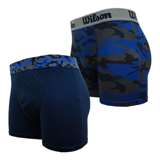 Pack 2 Boxers de Algodón Con Estampado de Camuflaje Color Azul Marino - Sports Center