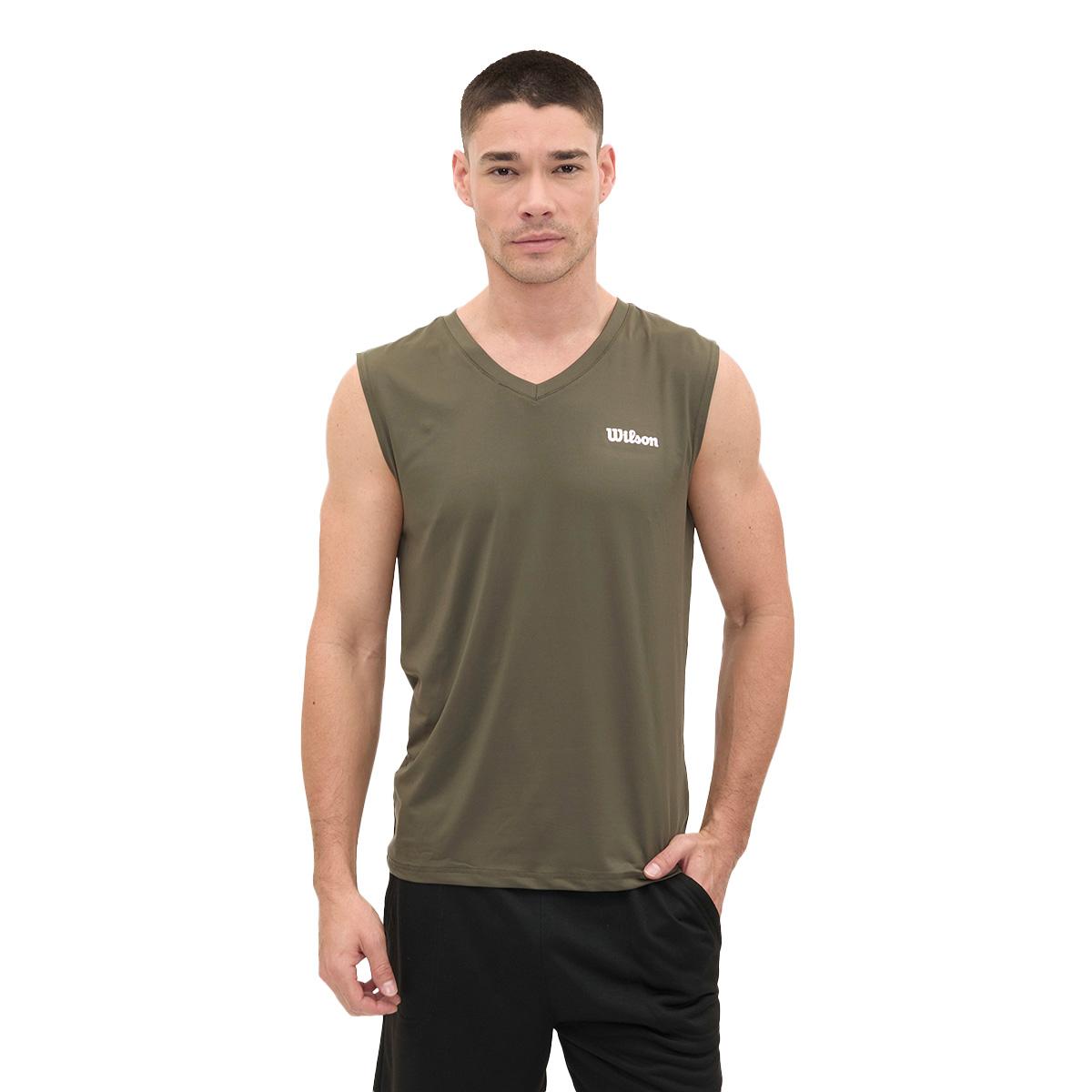 Camiseta Wilson Ultra Ligera Logo Cuello V Hombre - Sports Center