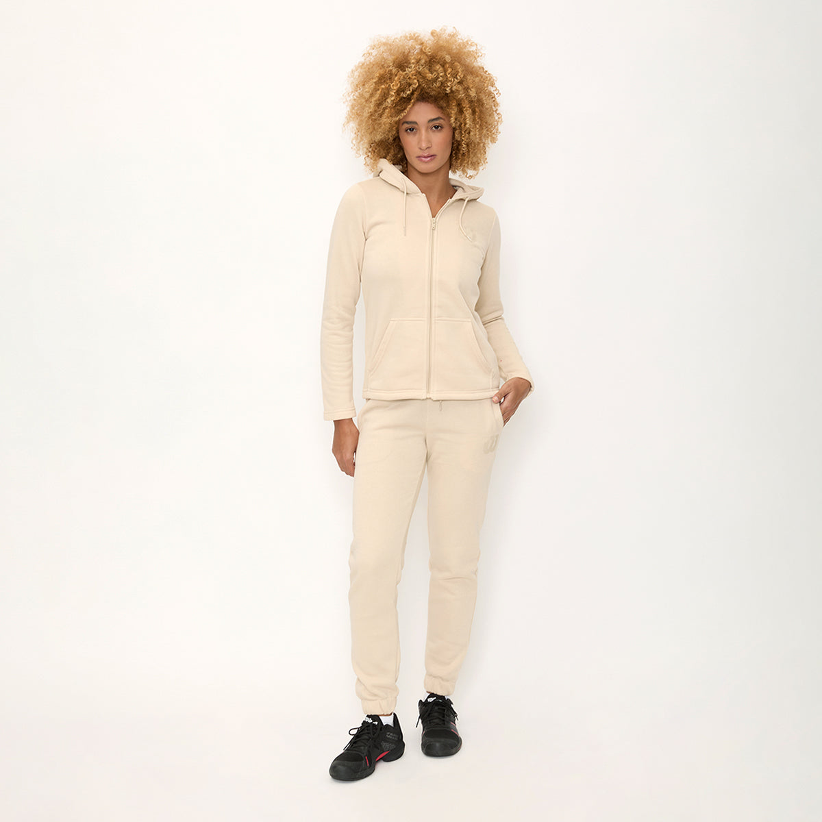 Sudadera Wilson Suave con Gorro para Mujer Beige - Sports Center