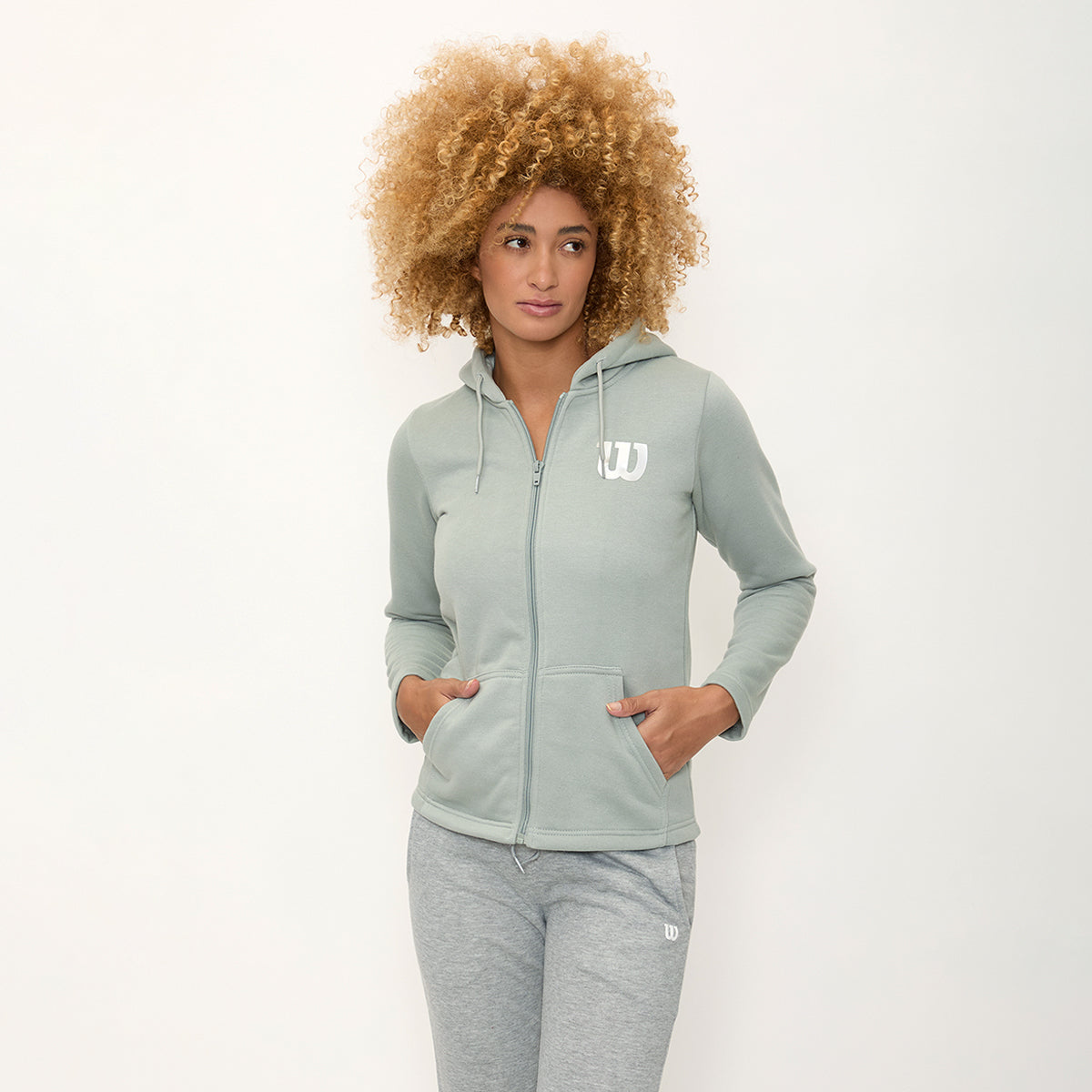Sudadera Wilson Suave con Gorro para Mujer Gris - Sports Center