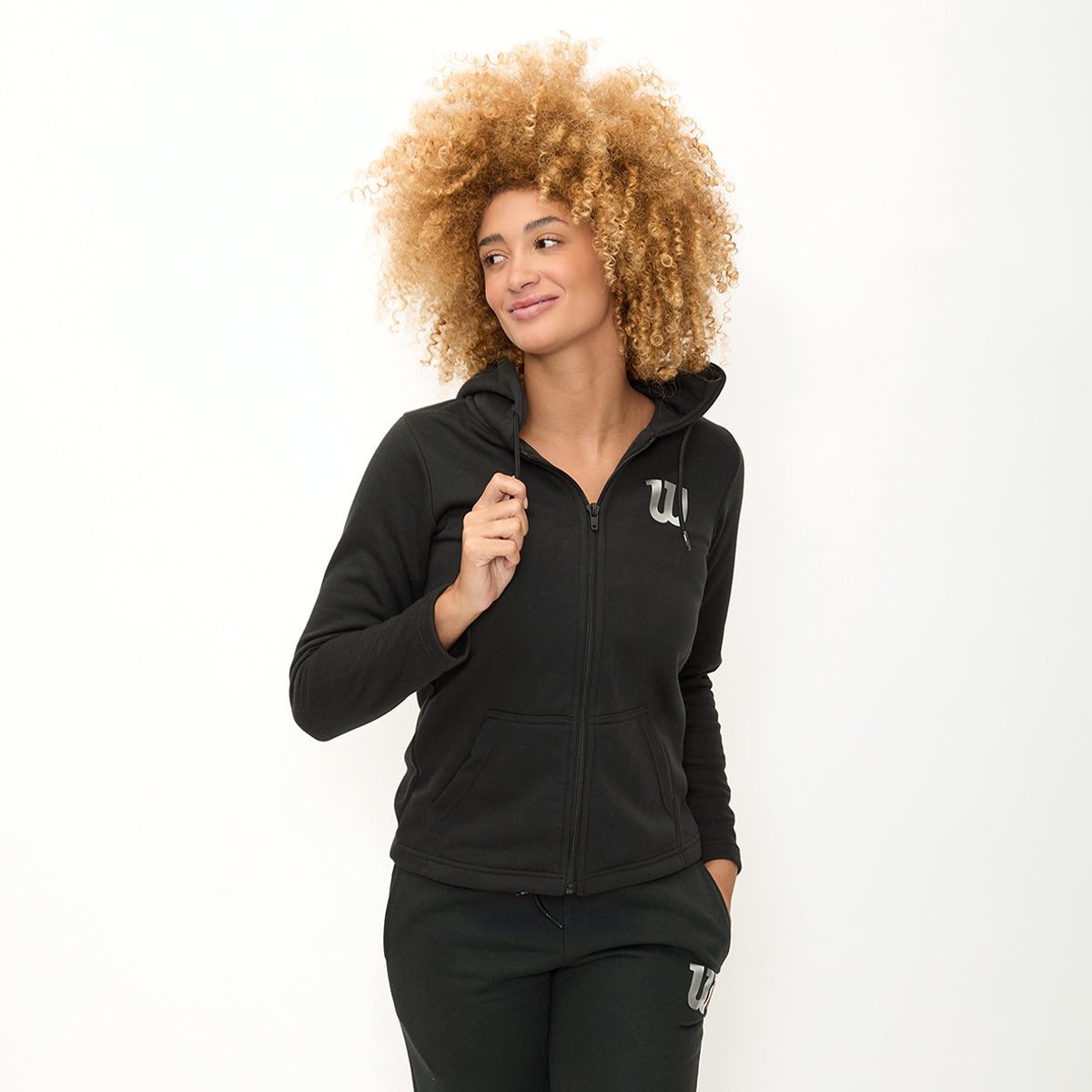 Sudadera Wilson Suave con Gorro para Mujer Negro - Sports Center