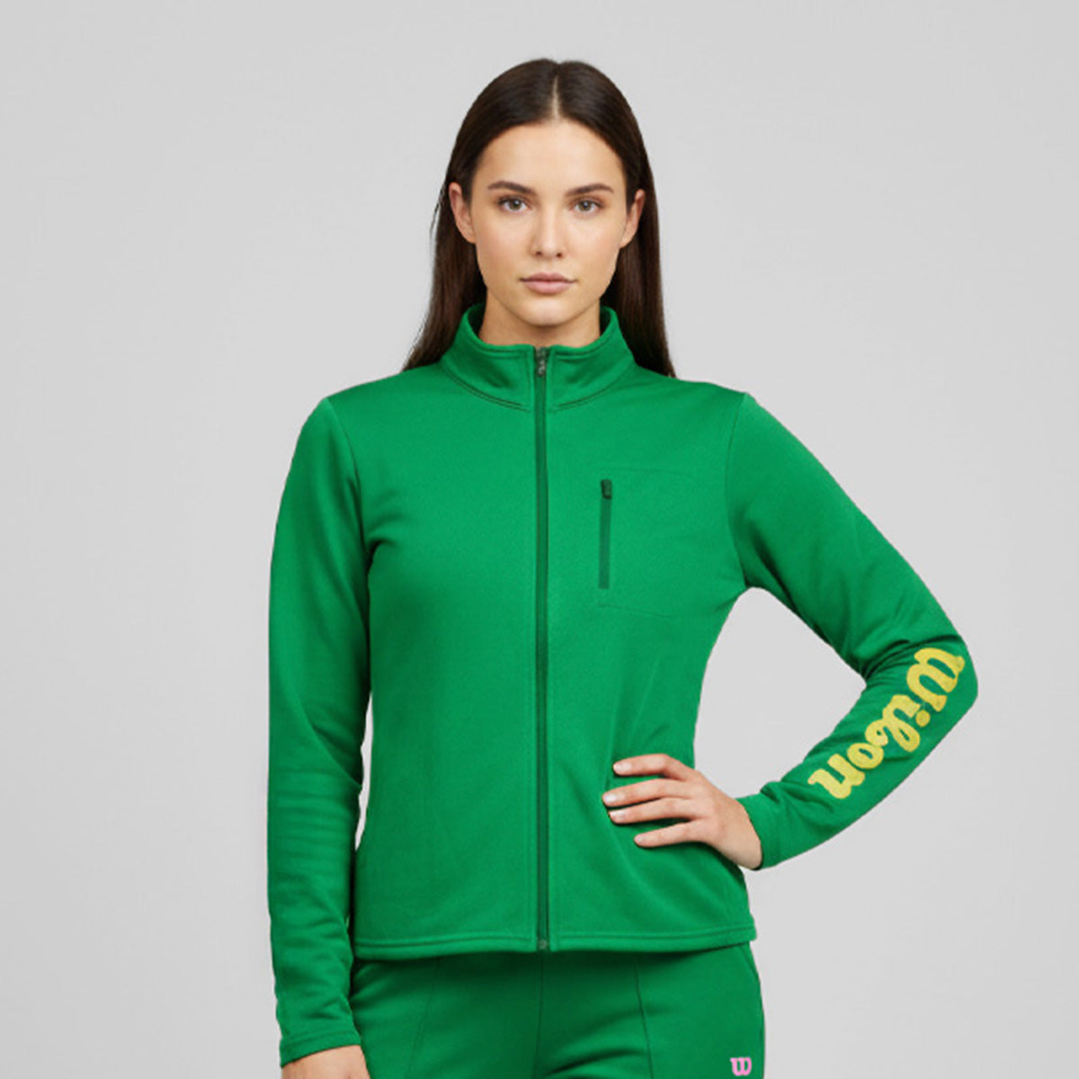 Sudadera Deportiva Wilson French Terry Doble Cierre para mujer