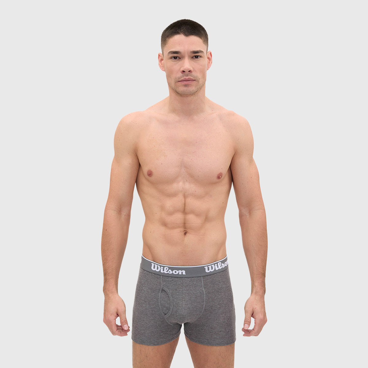 Bóxer Liso Wilson Suave Al Tacto Para Hombre Gris Oxford - Sports Center