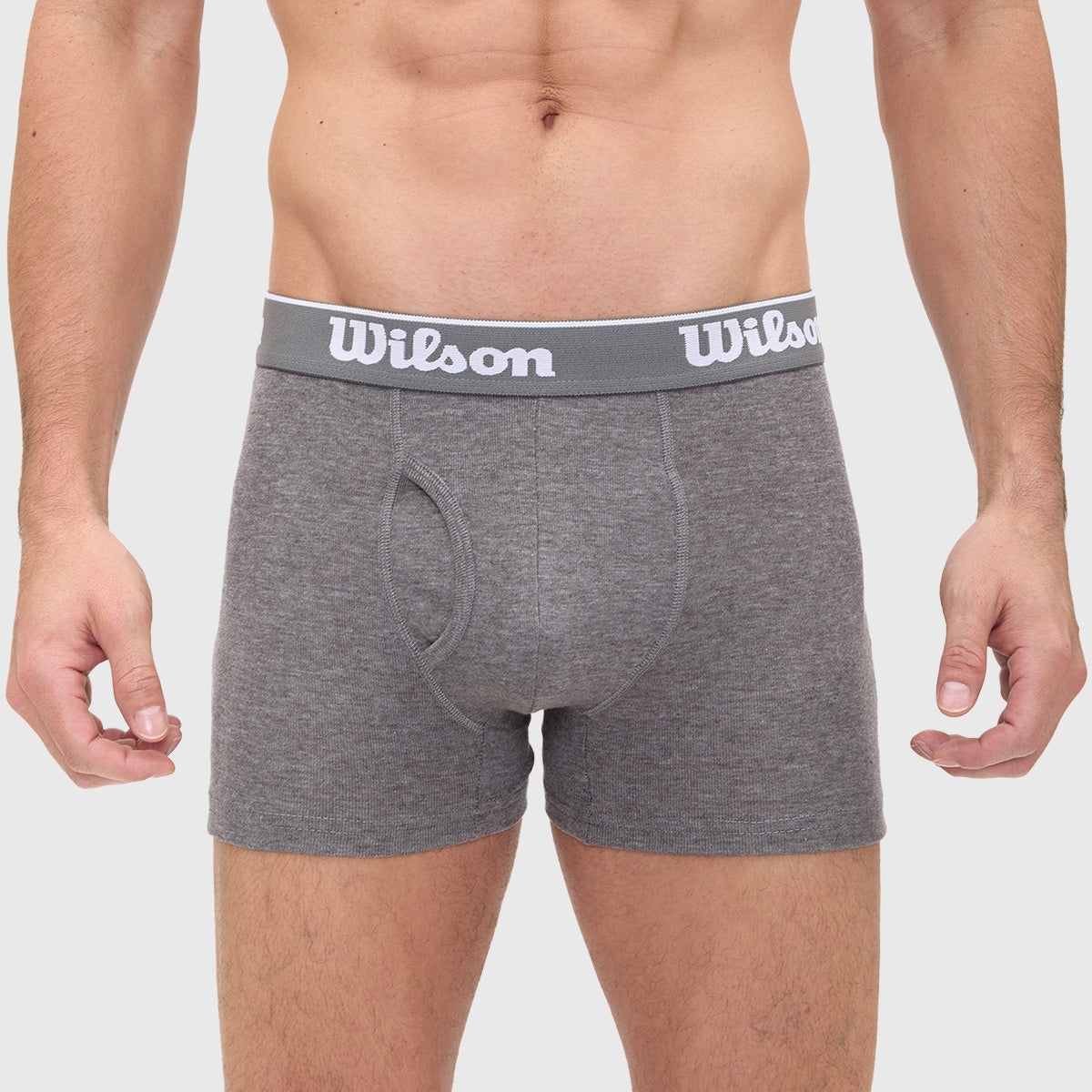 Bóxer Liso Wilson Suave Al Tacto Para Hombre Gris Oxford