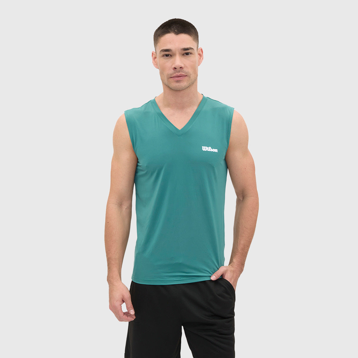 Camiseta Wilson Ultra Ligera Logo Cuello V Hombre - Sports Center