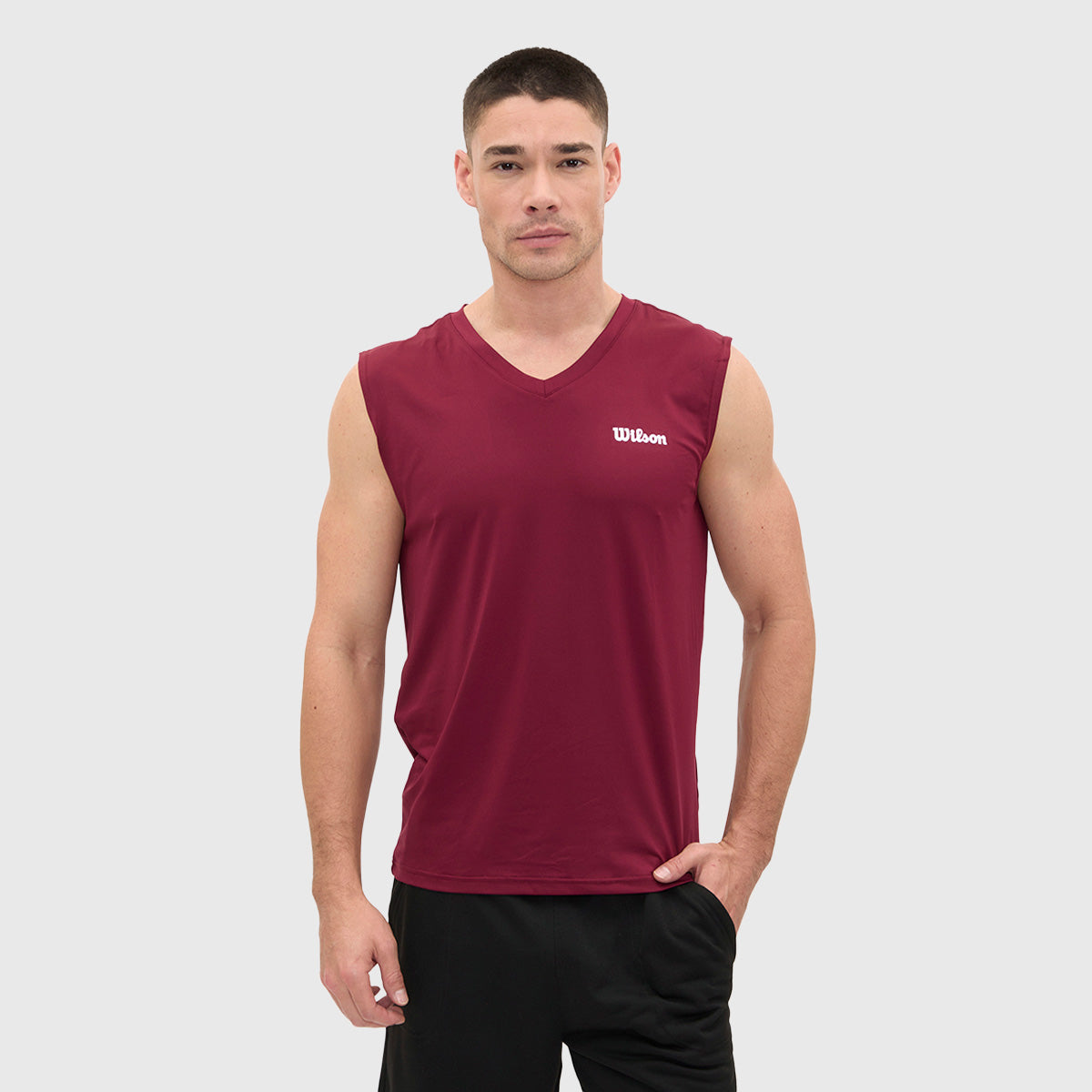 Camiseta Wilson Ultra Ligera Logo Cuello V Hombre - Sports Center
