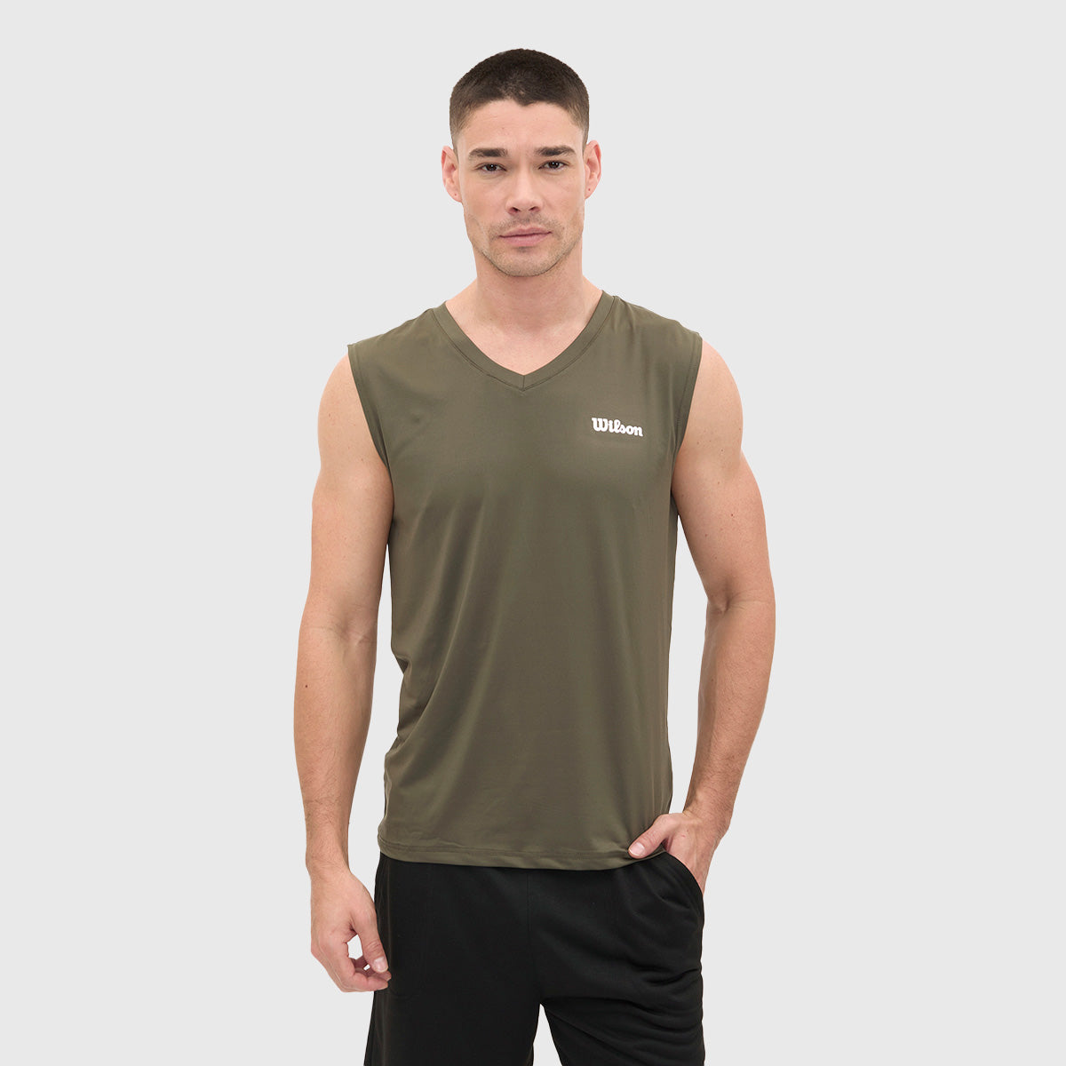 Camiseta Wilson Ultra Ligera Logo Cuello V Hombre - Sports Center