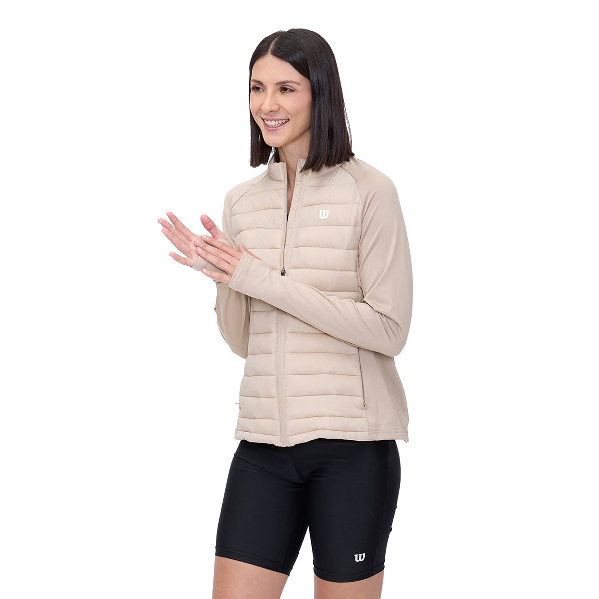 Chamarra Deportiva Wilson Rompe Vientos para Mujer Beige - Sports Center