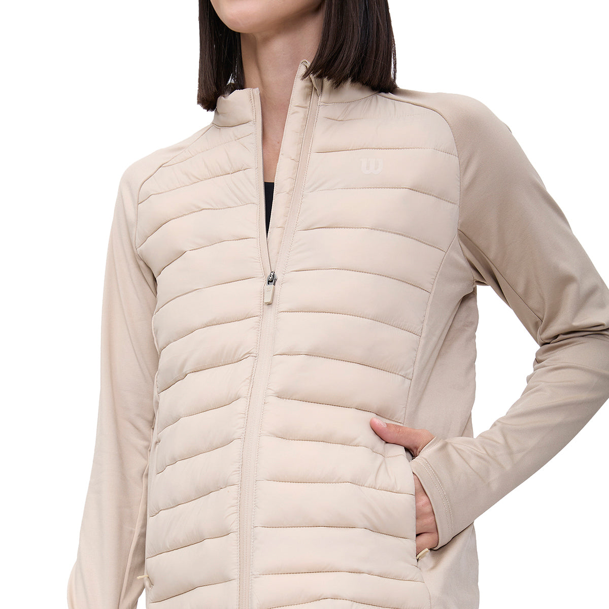 Chamarra Deportiva Wilson Rompe Vientos para Mujer Beige - Sports Center