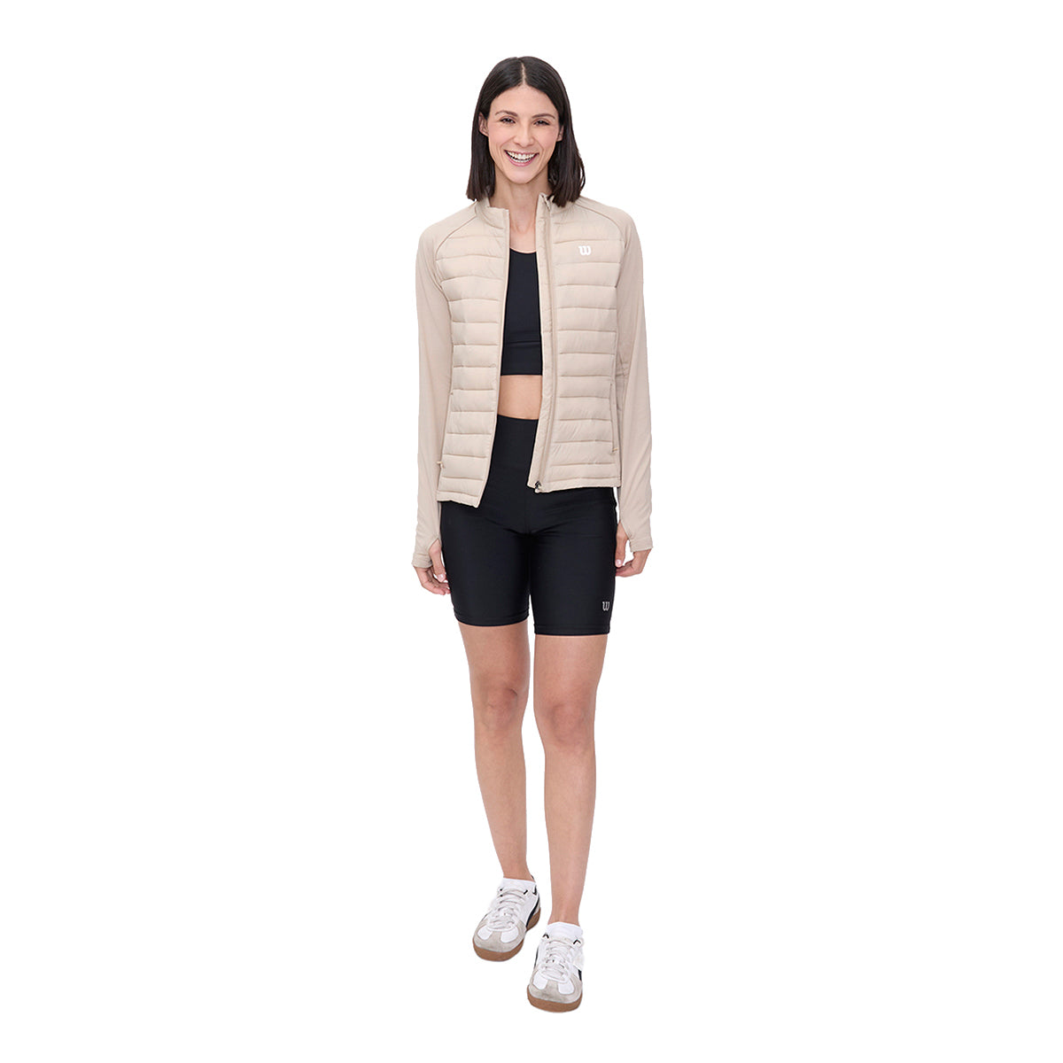 Chamarra Deportiva Wilson Rompe Vientos para Mujer Beige - Sports Center