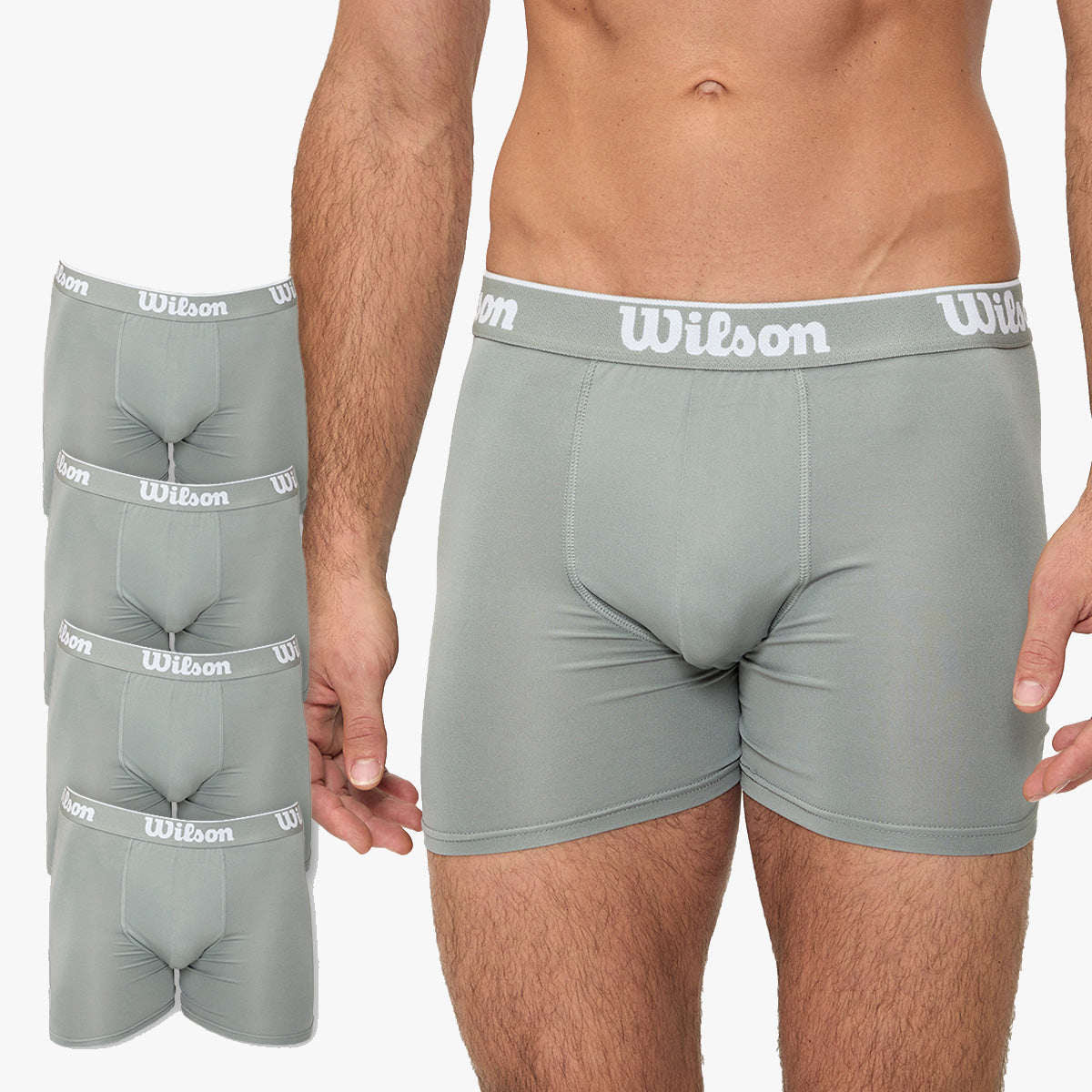 Pack 4 Bóxers Medios Wilson Liso Transpirables Hombre