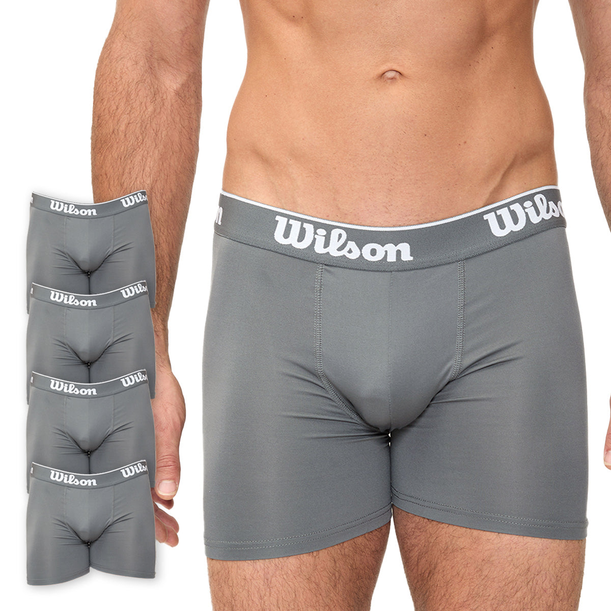 Pack 4 Bóxers Medios Wilson Liso Transpirables Hombre