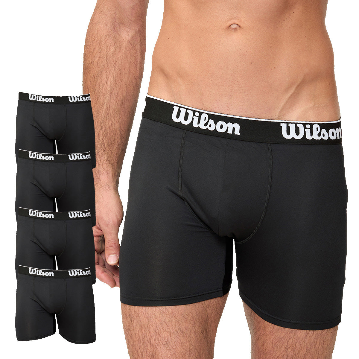 Pack 4 Bóxers Medios Wilson Liso Transpirables Hombre