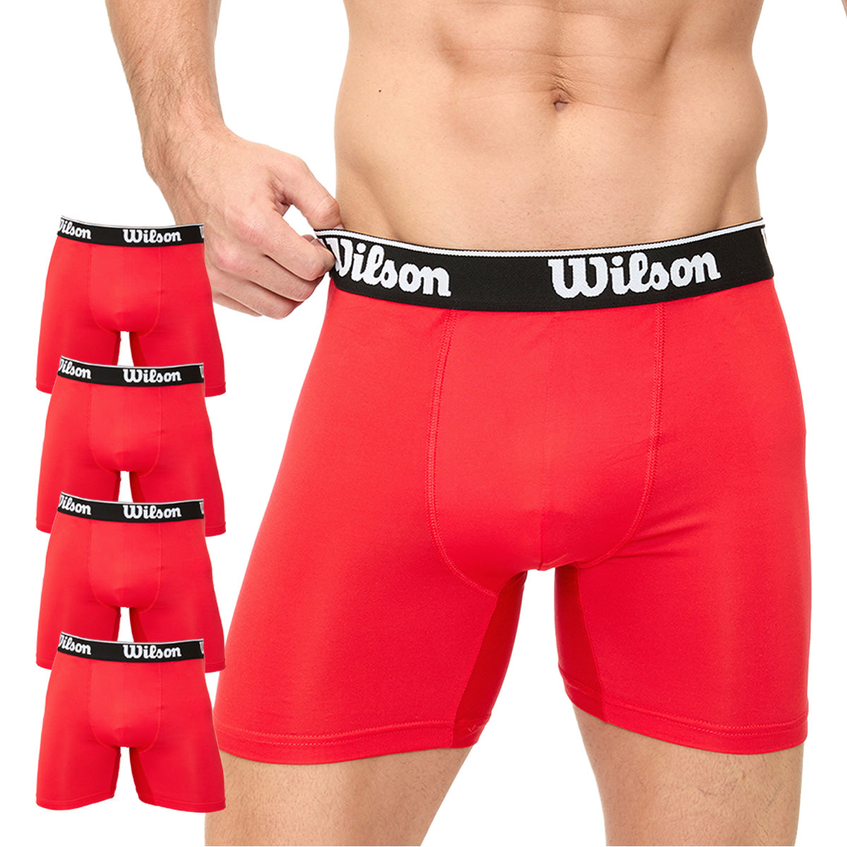 Pack 4 Bóxers Medios Wilson Liso Transpirables Hombre