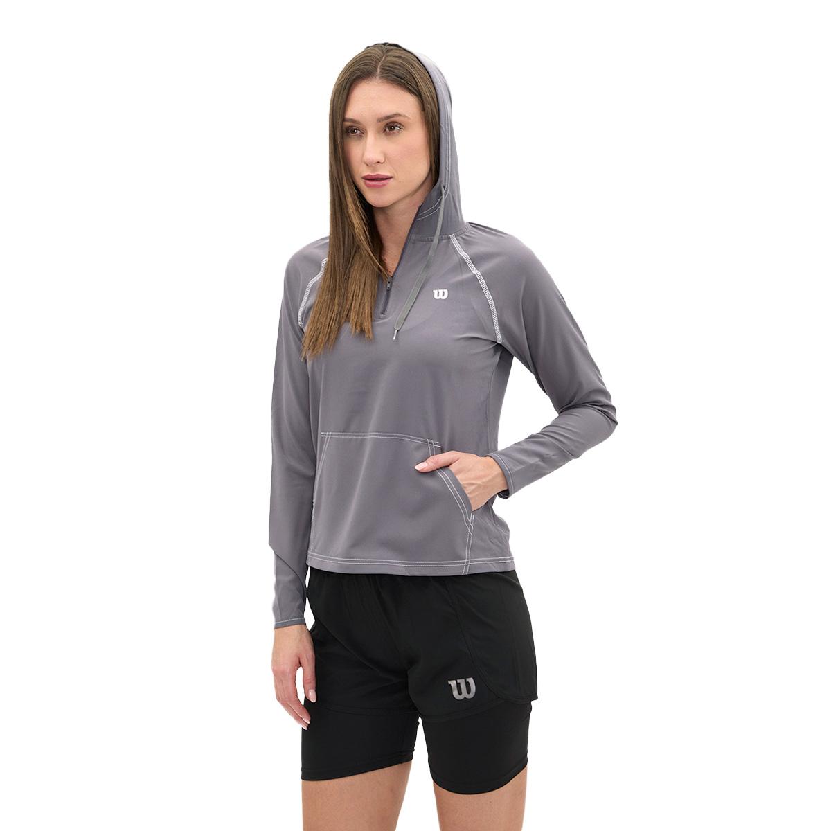 Sudadera Wilson Deportiva Medio Cierre con Capucha Mujer - Sports Center
