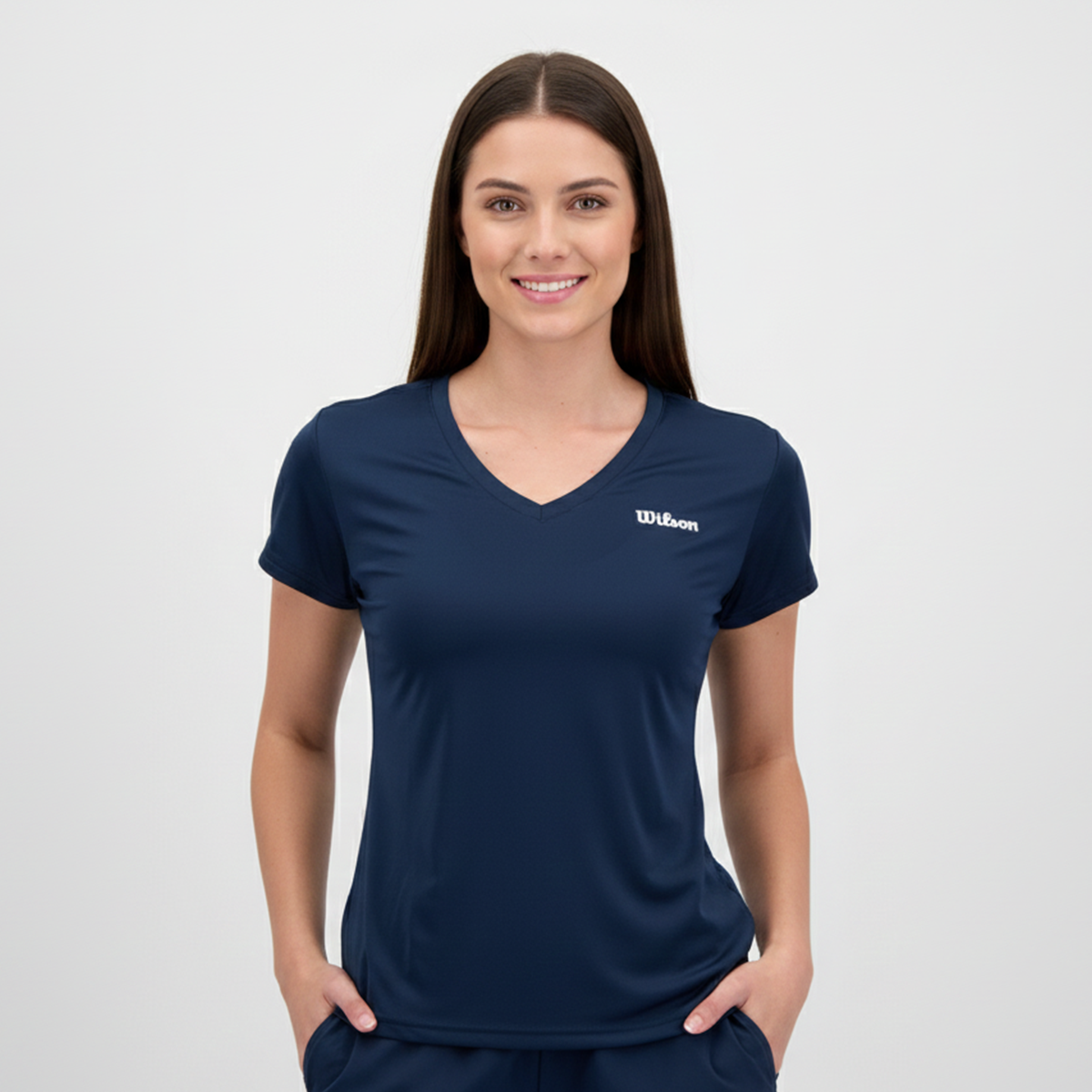 Playera Wilson Ultra ligera Cuello V para Mujer