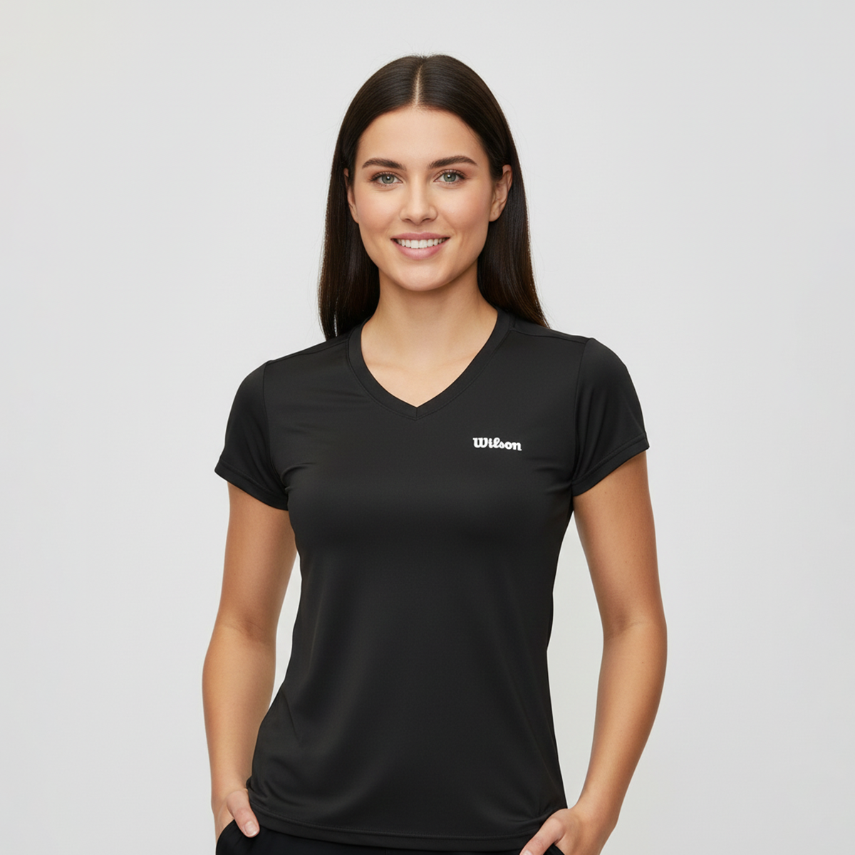 Playera Wilson Ultra ligera Cuello V para Mujer