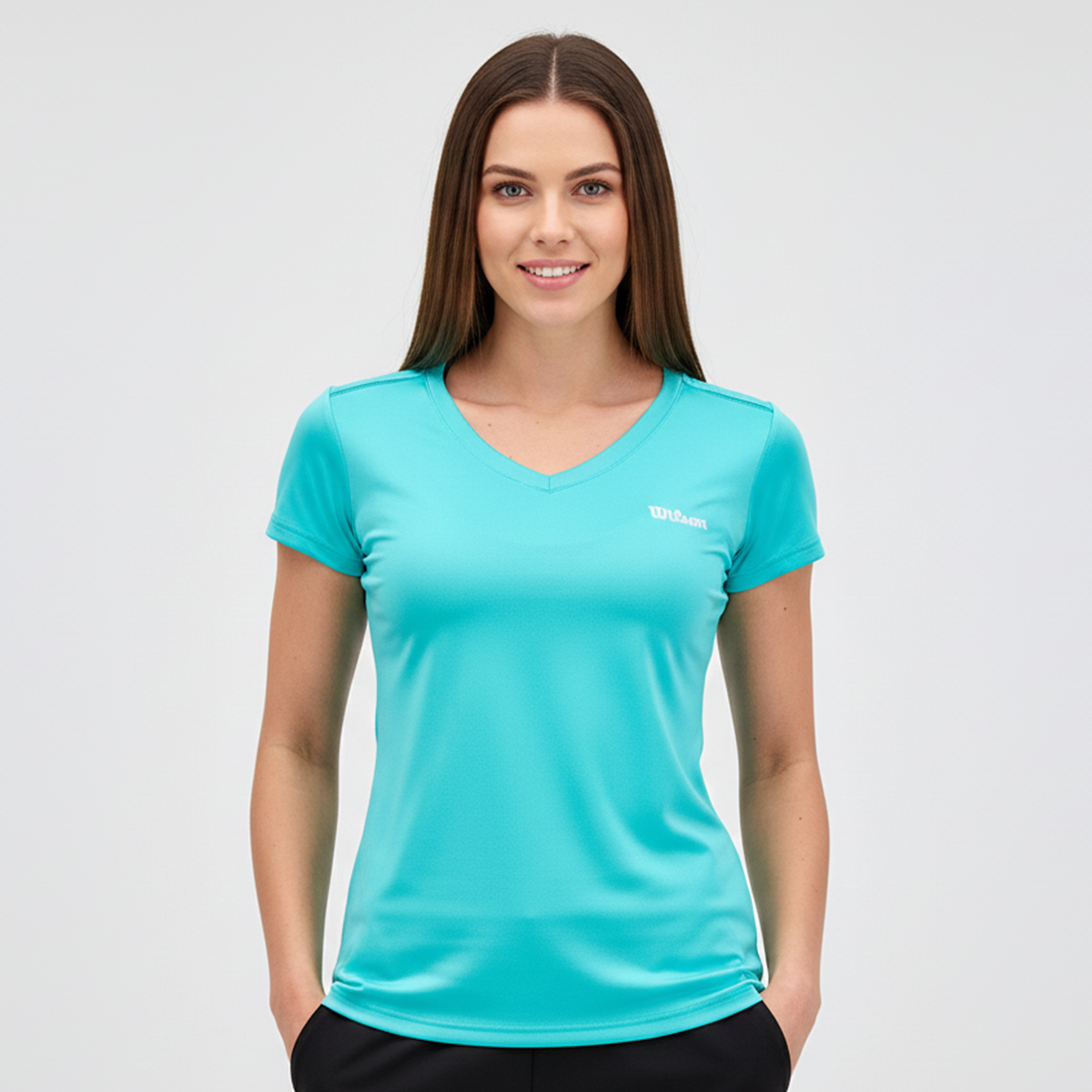 Playera Wilson Ultra ligera Cuello V para Mujer