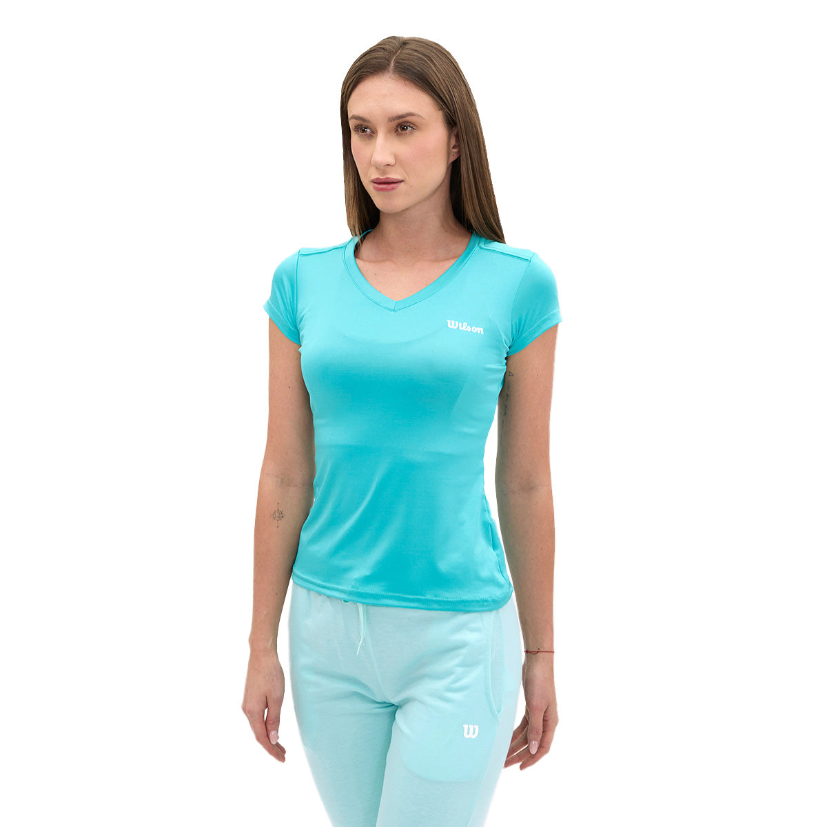 Playera Wilson Ultra ligera Cuello V para Mujer