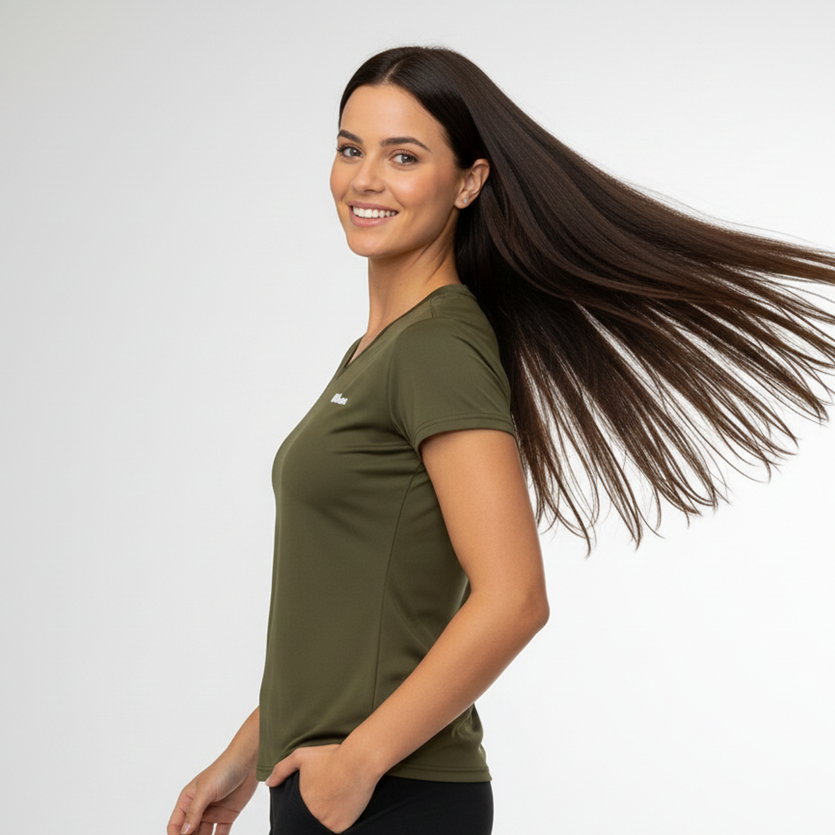 Playera Wilson Ultra ligera Cuello V para Mujer