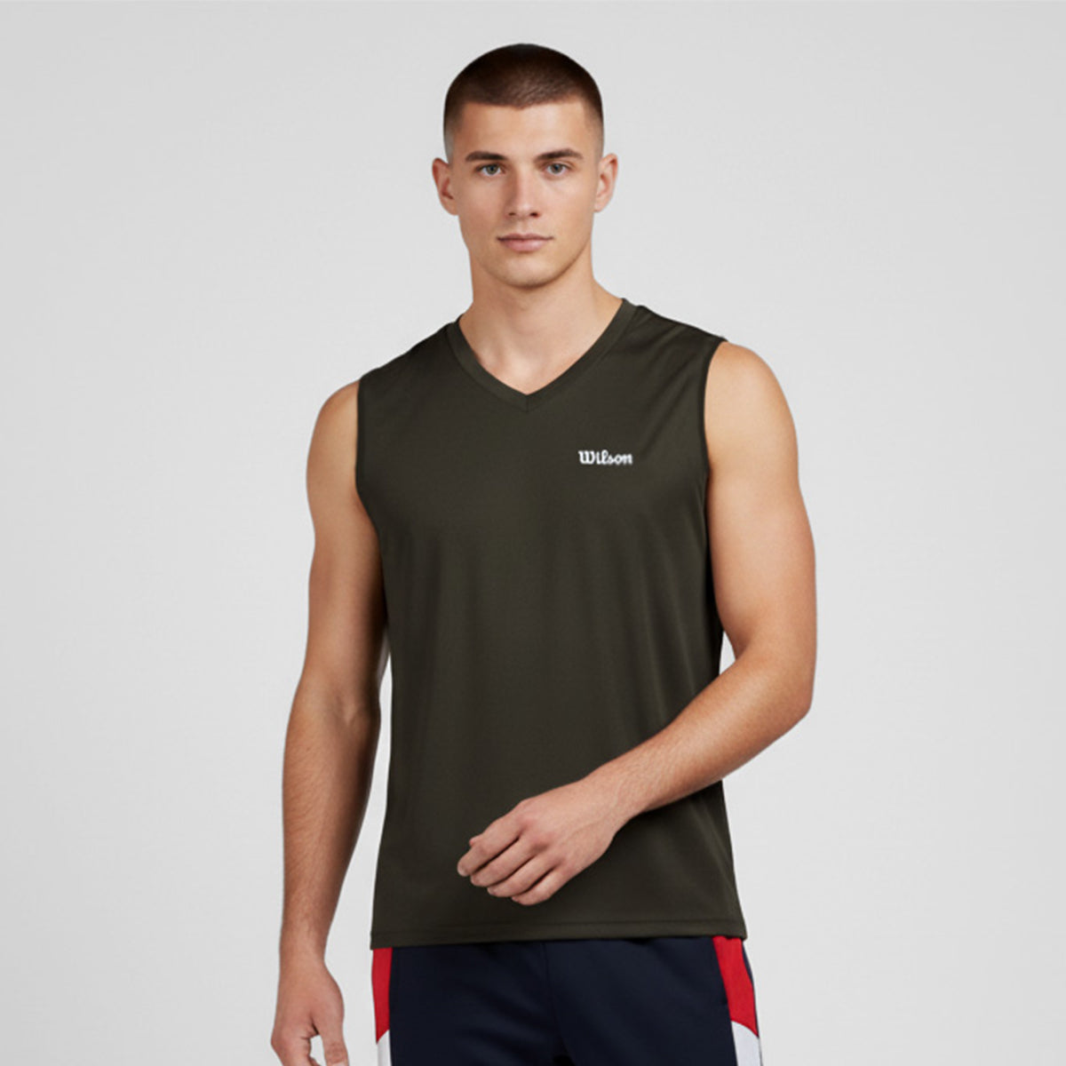Playera Wilson Ultra Ligera Sin Manga Cuello en V para Hombre - Sports Center