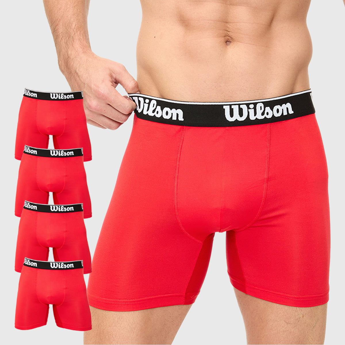 Pack 4 Bóxers Medios Wilson Liso Transpirables Hombre - Sports Center