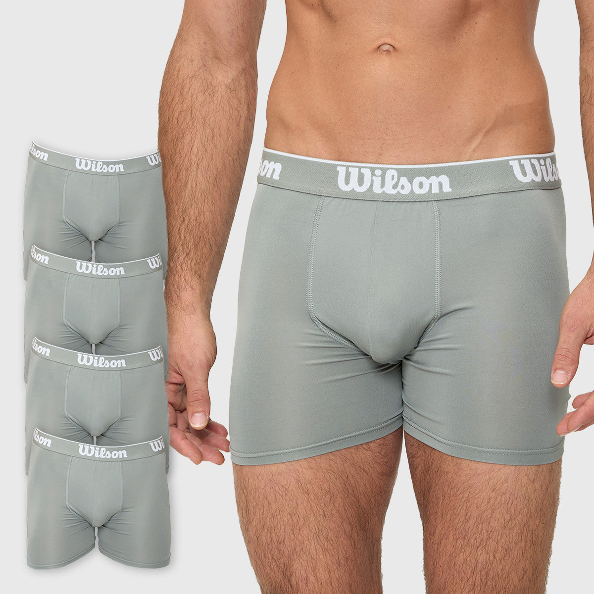 Pack 4 Bóxers Medios Wilson Liso Transpirables Hombre - Sports Center