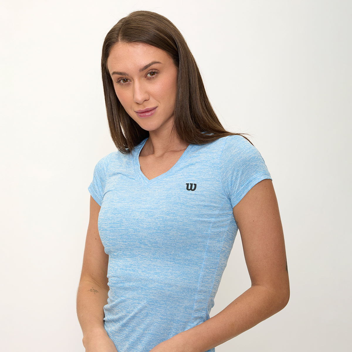 Playera Wilson Cuello V Jaspeada para Mujer