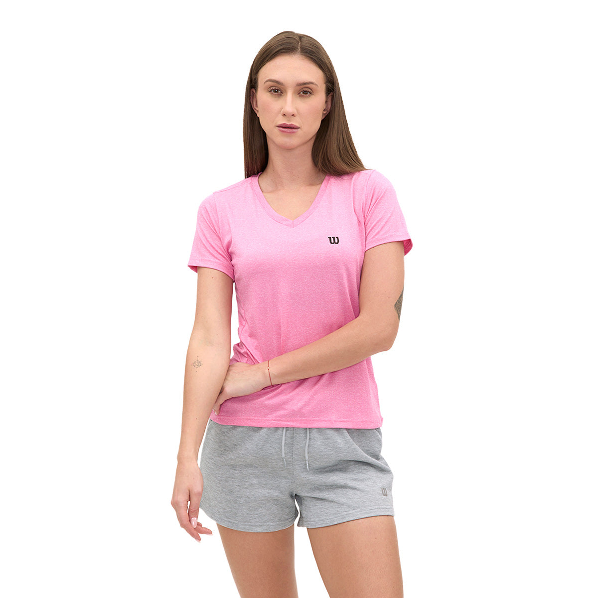 Playera Wilson Cuello V Jaspeada para Mujer - Sports Center