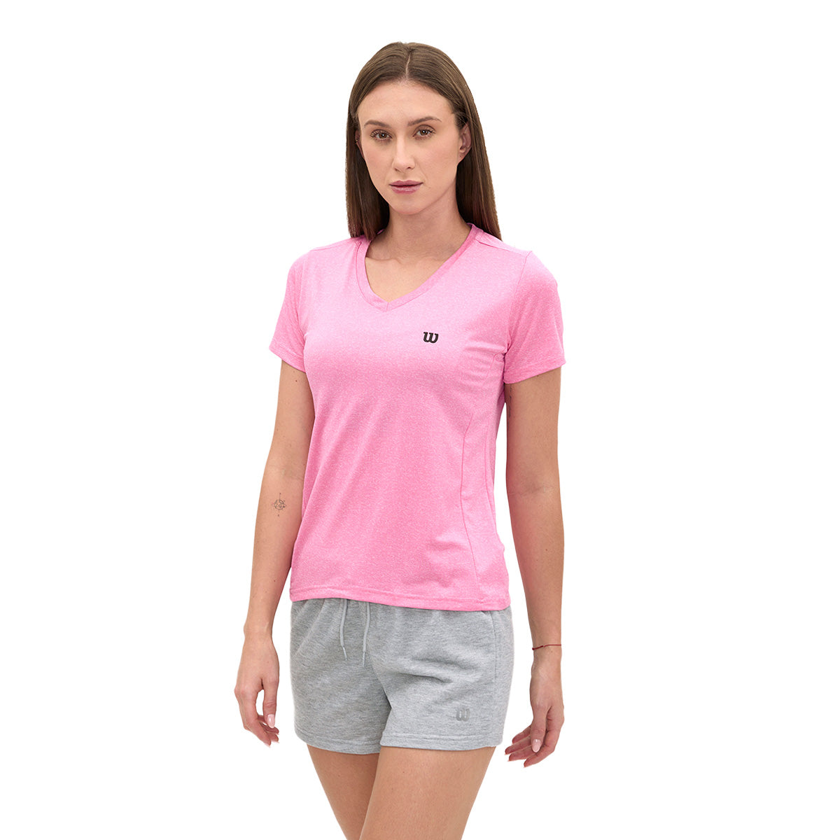 Playera Wilson Cuello V Jaspeada para Mujer - Sports Center