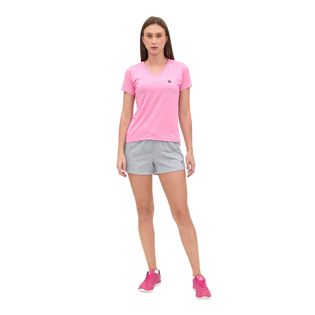 Playera Wilson Cuello V Jaspeada para Mujer - Sports Center
