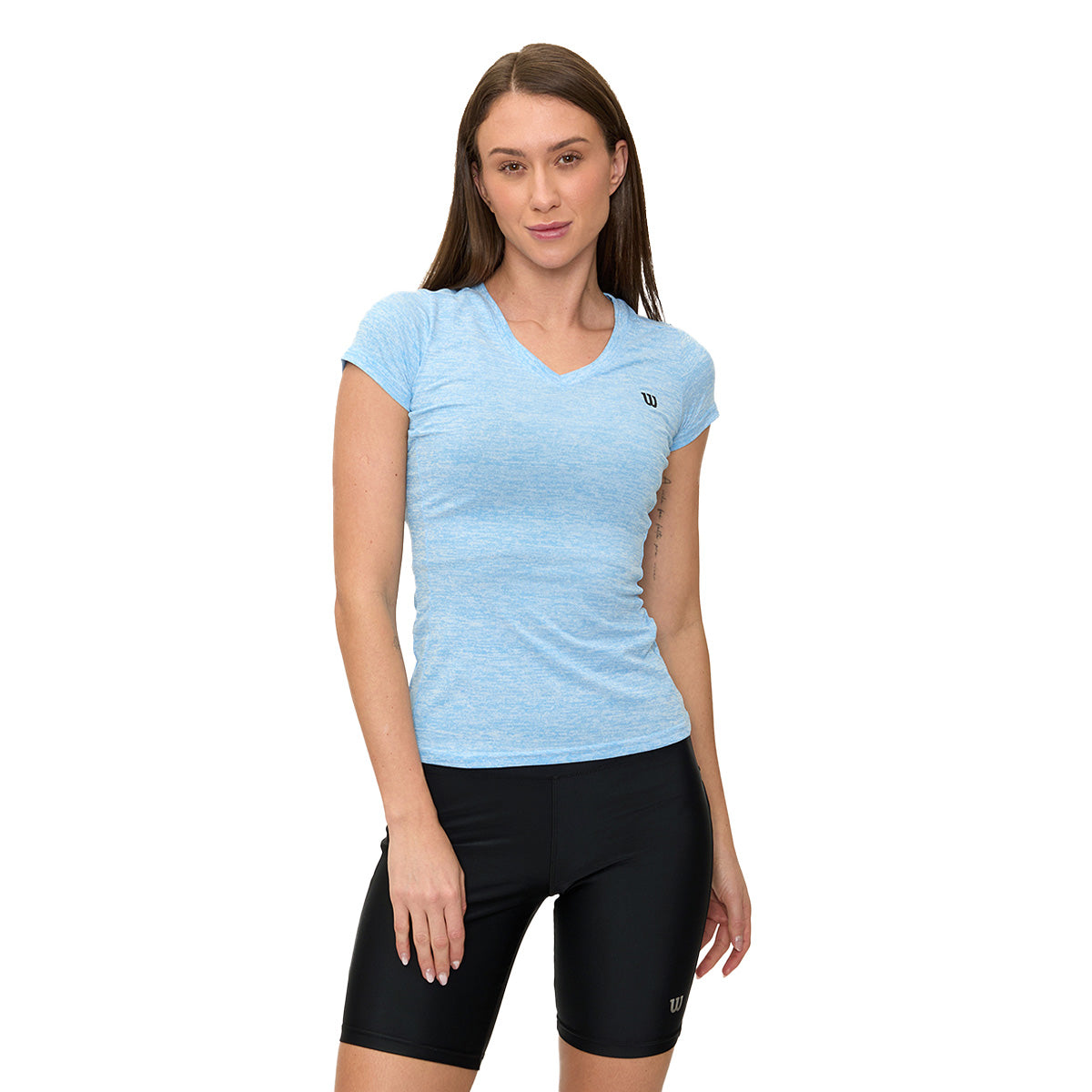 Playera Wilson Cuello V Jaspeada para Mujer - Sports Center