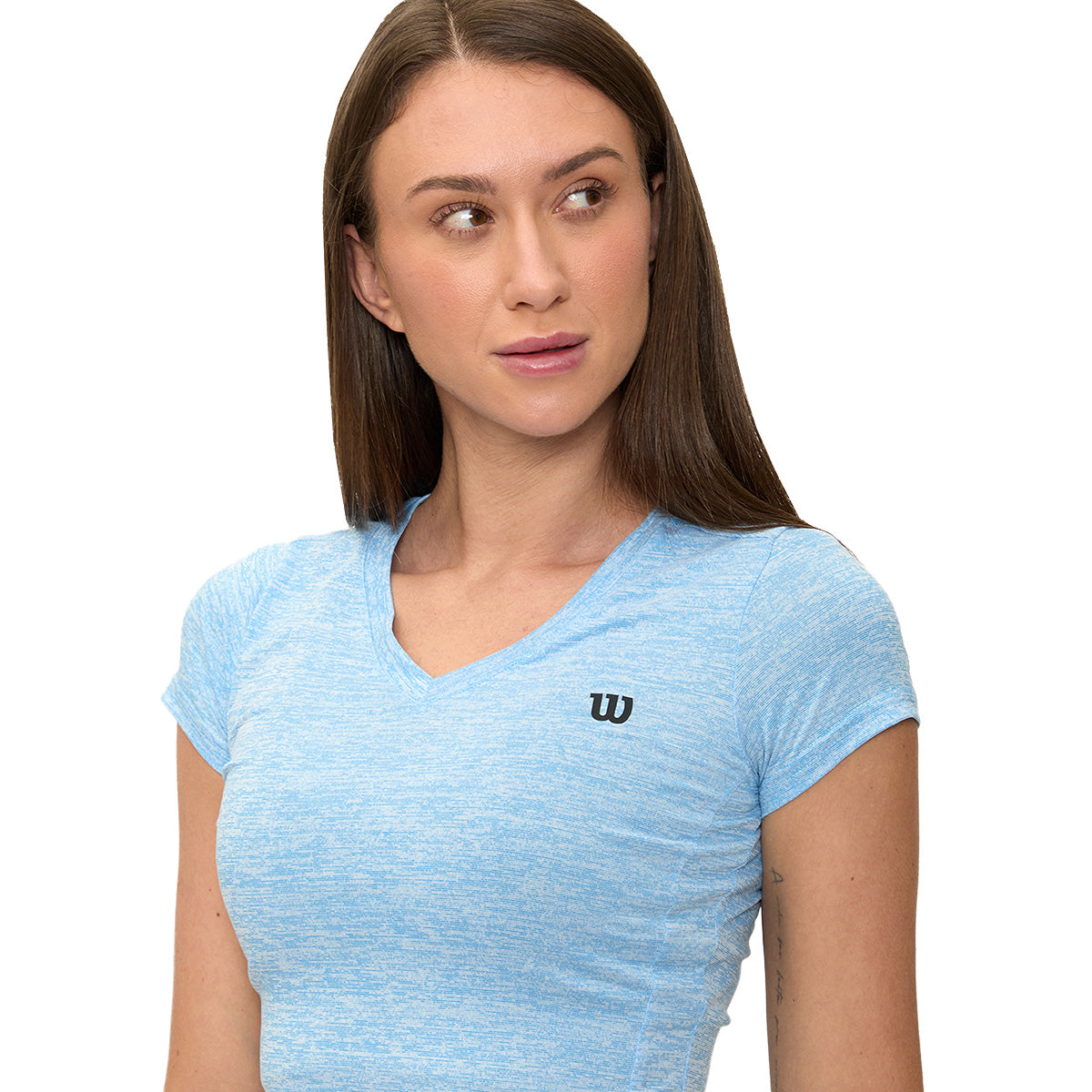 Playera Wilson Cuello V Jaspeada para Mujer - Sports Center
