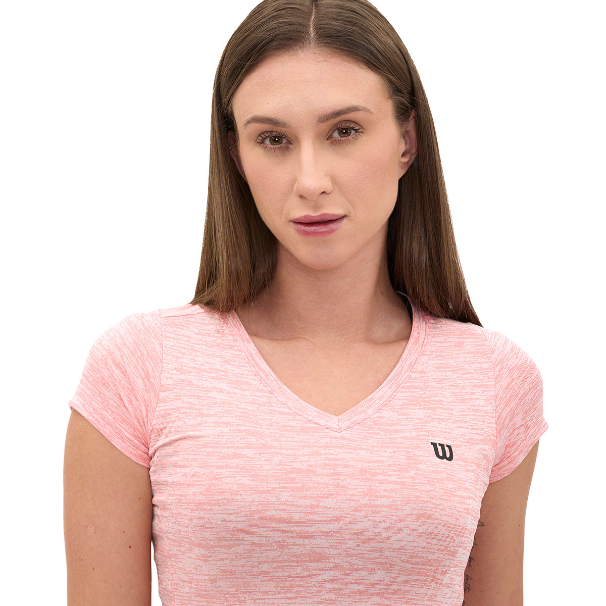 Playera Wilson Jaspeada Cuello V Slim Fit Mujer - Sports Center