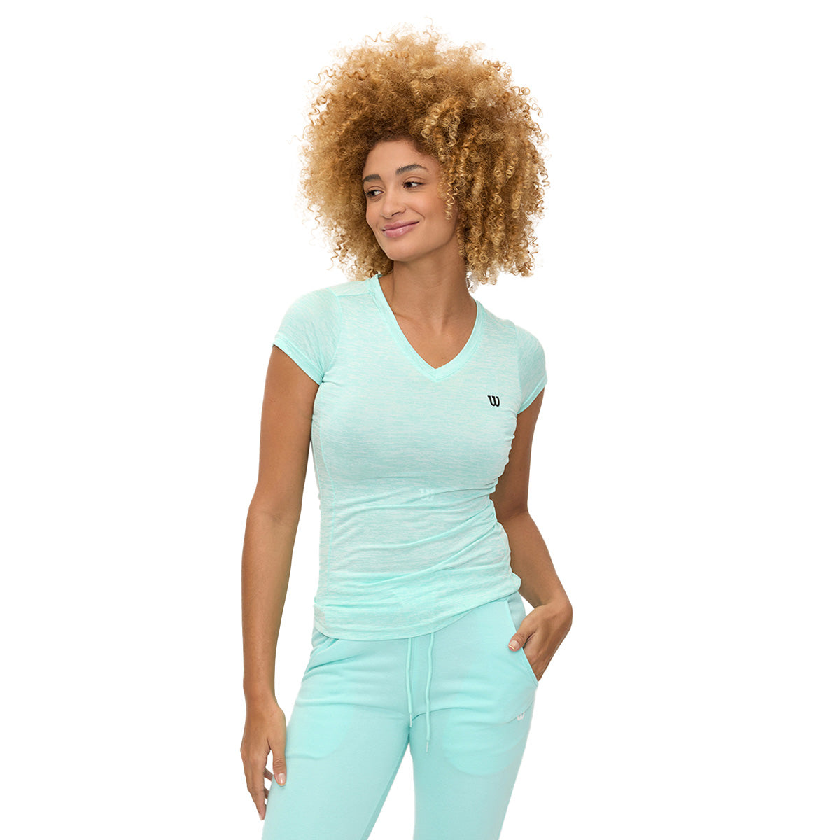 Playera Wilson Jaspeada Cuello V Slim Fit Mujer - Sports Center
