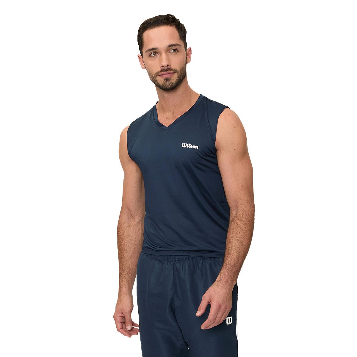 Camiseta Wilson Ultra Ligera Logo Cuello V Hombre - Sports Center