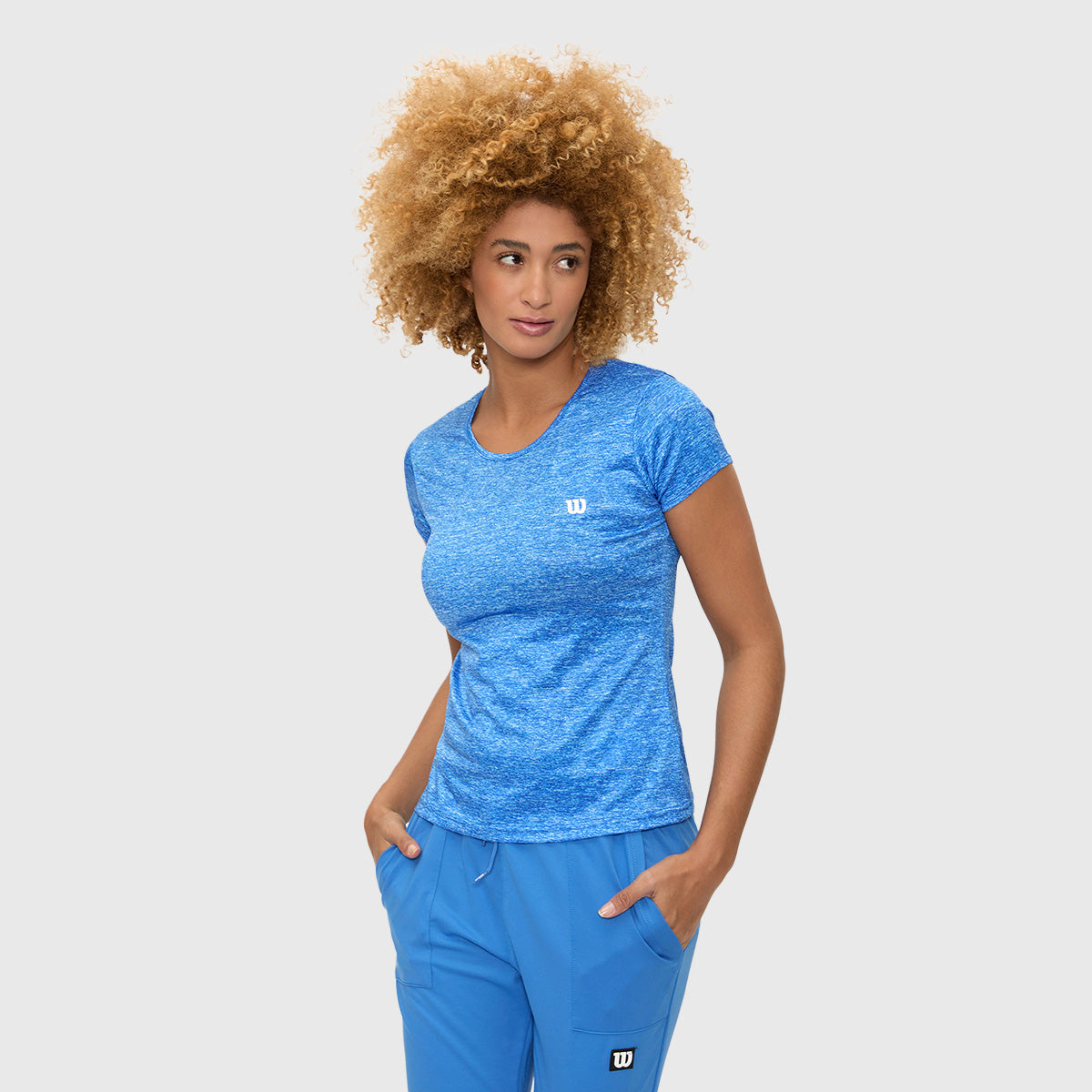 Playera Wilson Cuello Redondo Jaspeada para Mujer