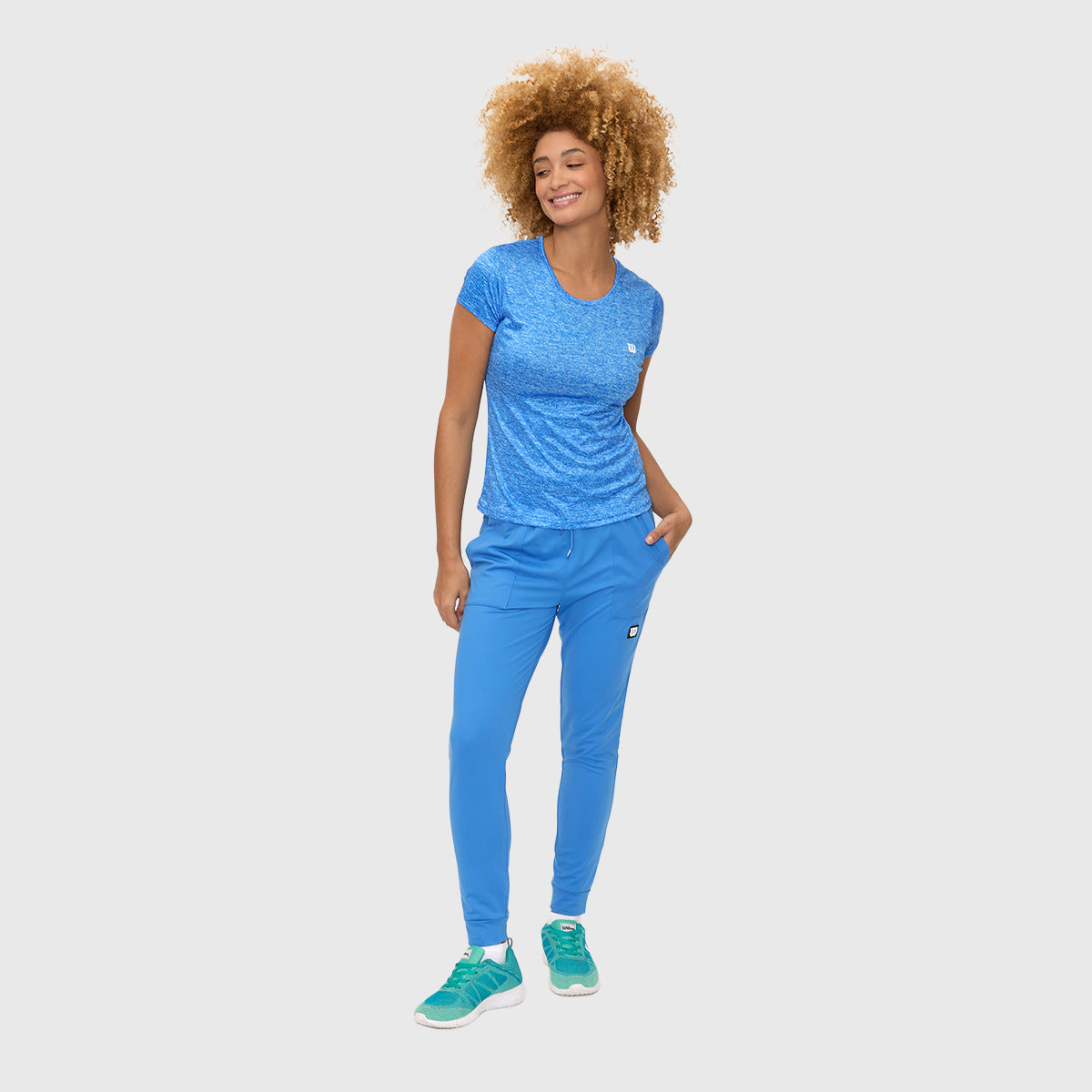 Playera Wilson Cuello Redondo Jaspeada para Mujer - Sports Center