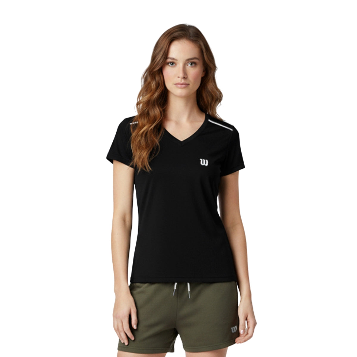 Playera Wilson Cuello V Ventilada para Mujer - Sports Center