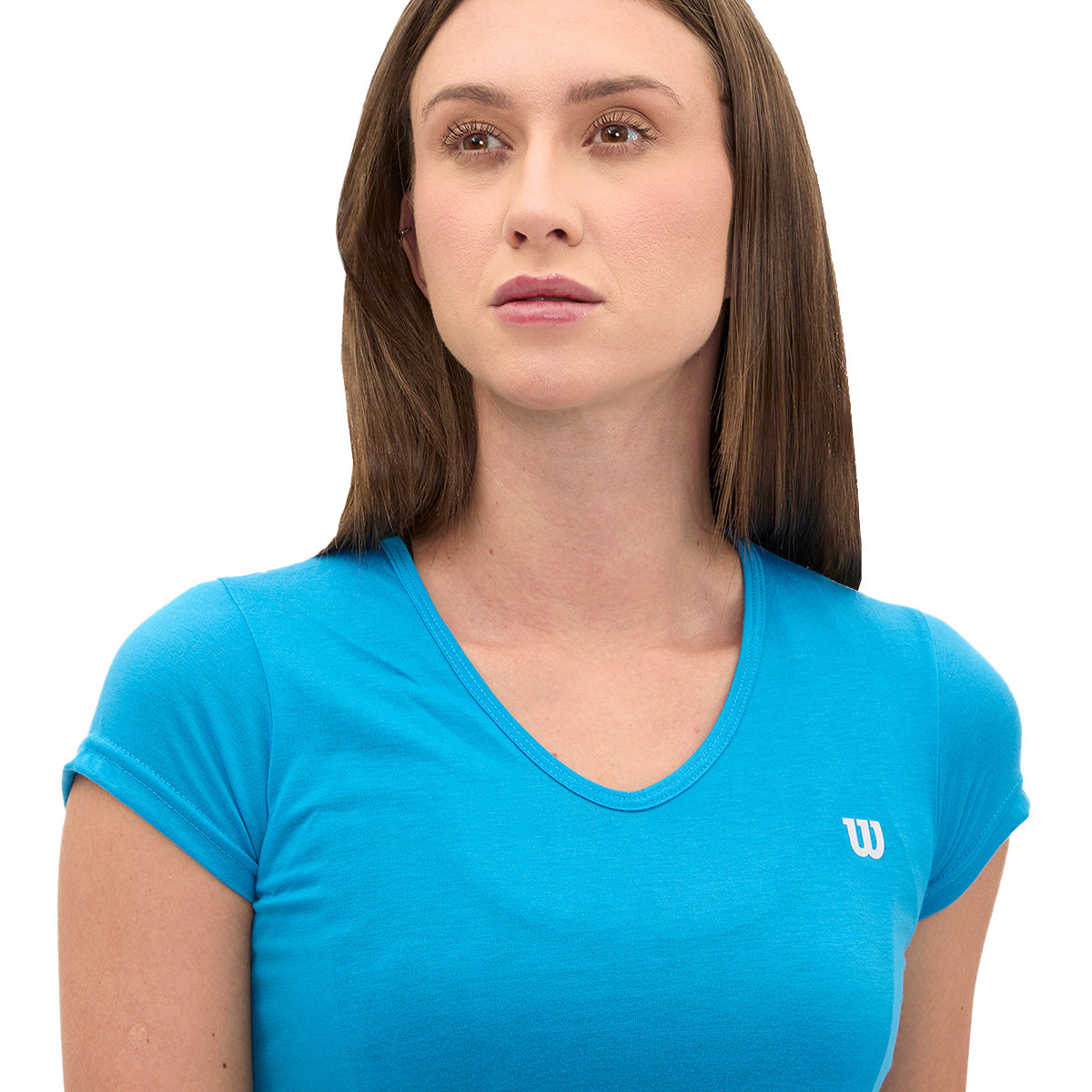 Playera Wilson Polyspun Cuello V Lisa para Mujer - Sports Center