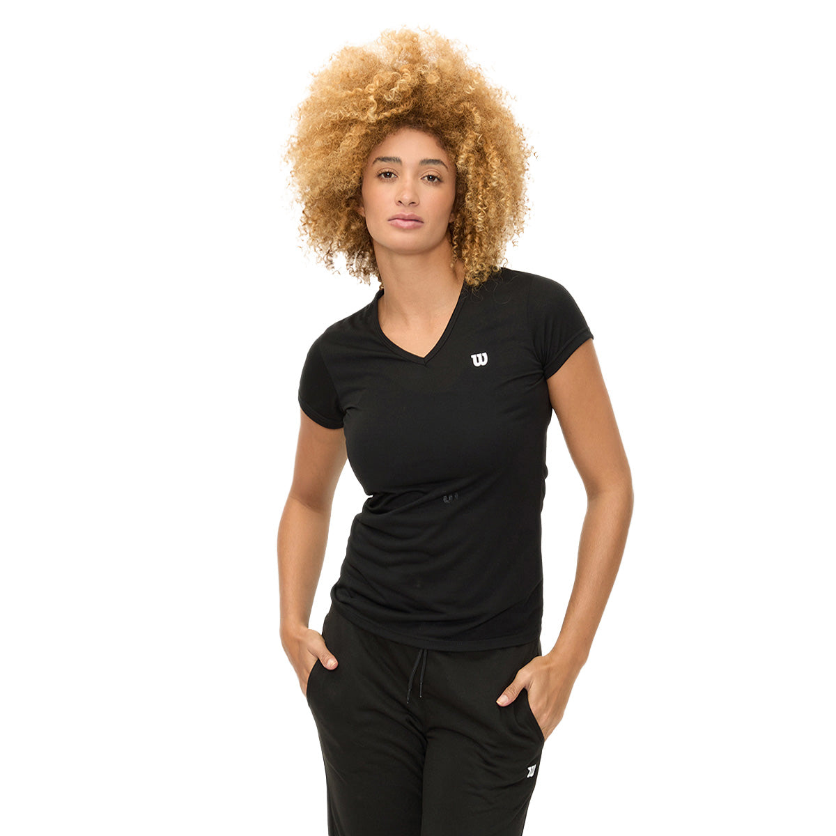 Playera Wilson Polyspun Cuello V Lisa para Mujer - Sports Center