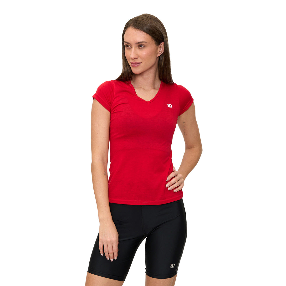 Playera Wilson Polyspun Cuello V Lisa para Mujer - Sports Center