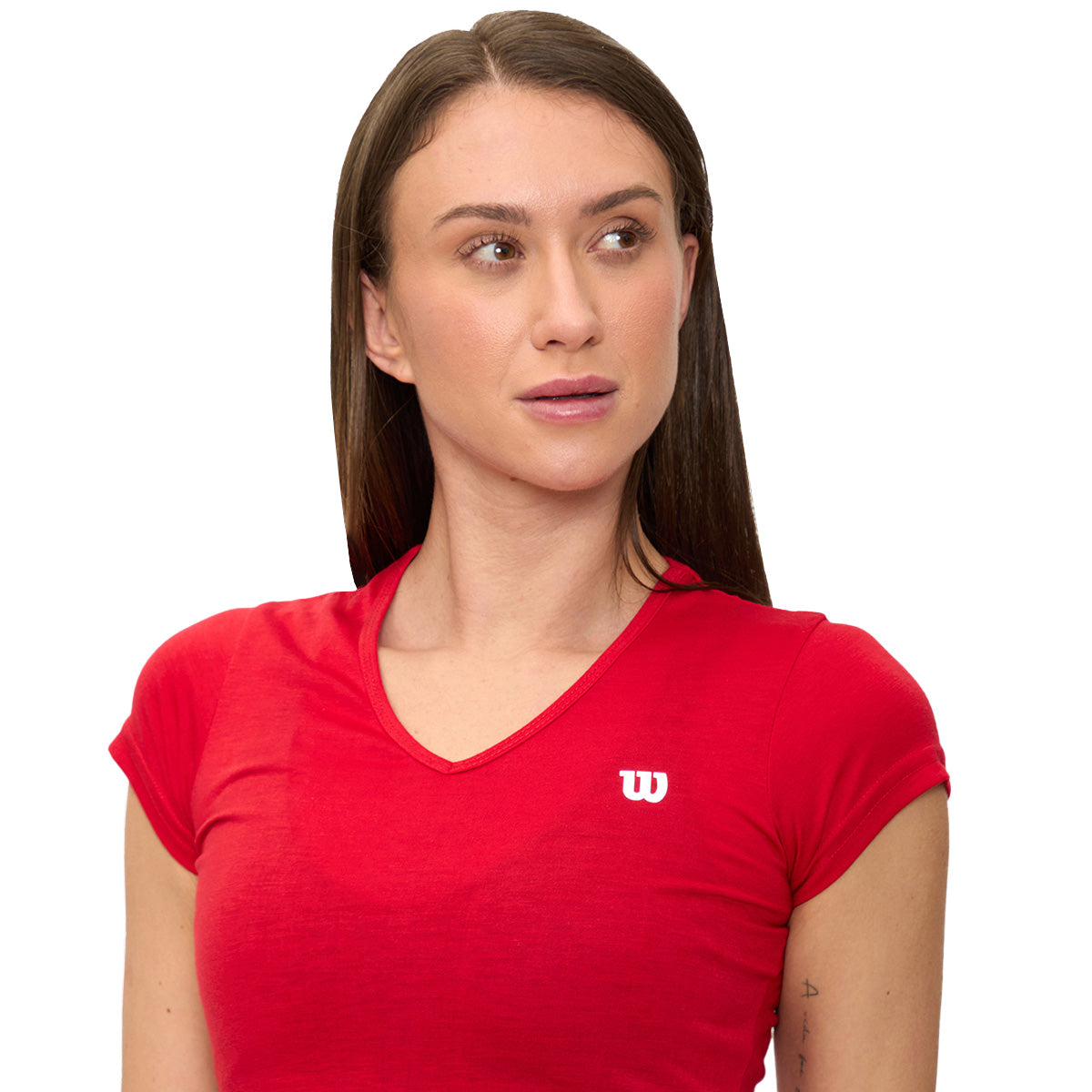 Playera Wilson Polyspun Cuello V Lisa para Mujer - Sports Center