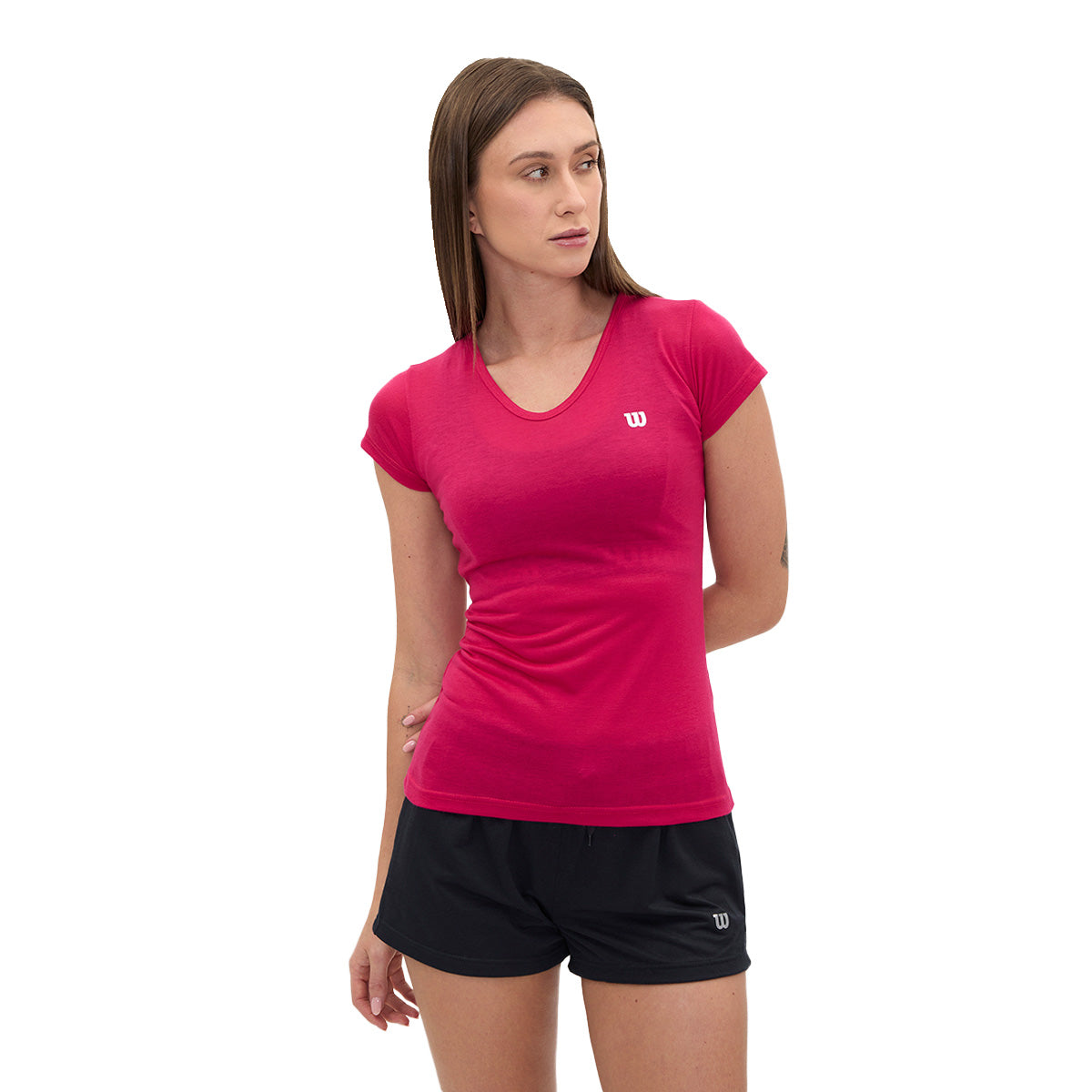 Playera Wilson Polyspun Cuello V Lisa para Mujer - Sports Center