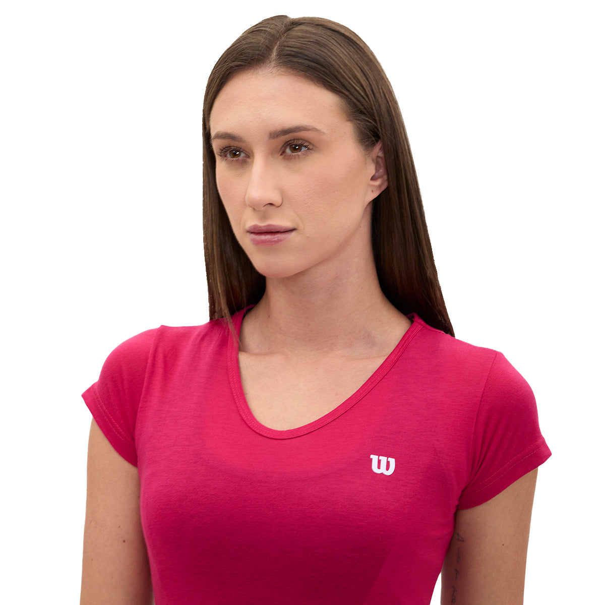 Playera Wilson Polyspun Cuello V Lisa para Mujer - Sports Center