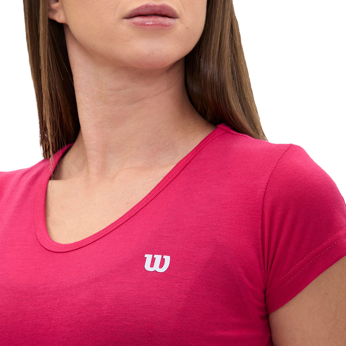 Playera Wilson Polyspun Cuello V Lisa para Mujer - Sports Center