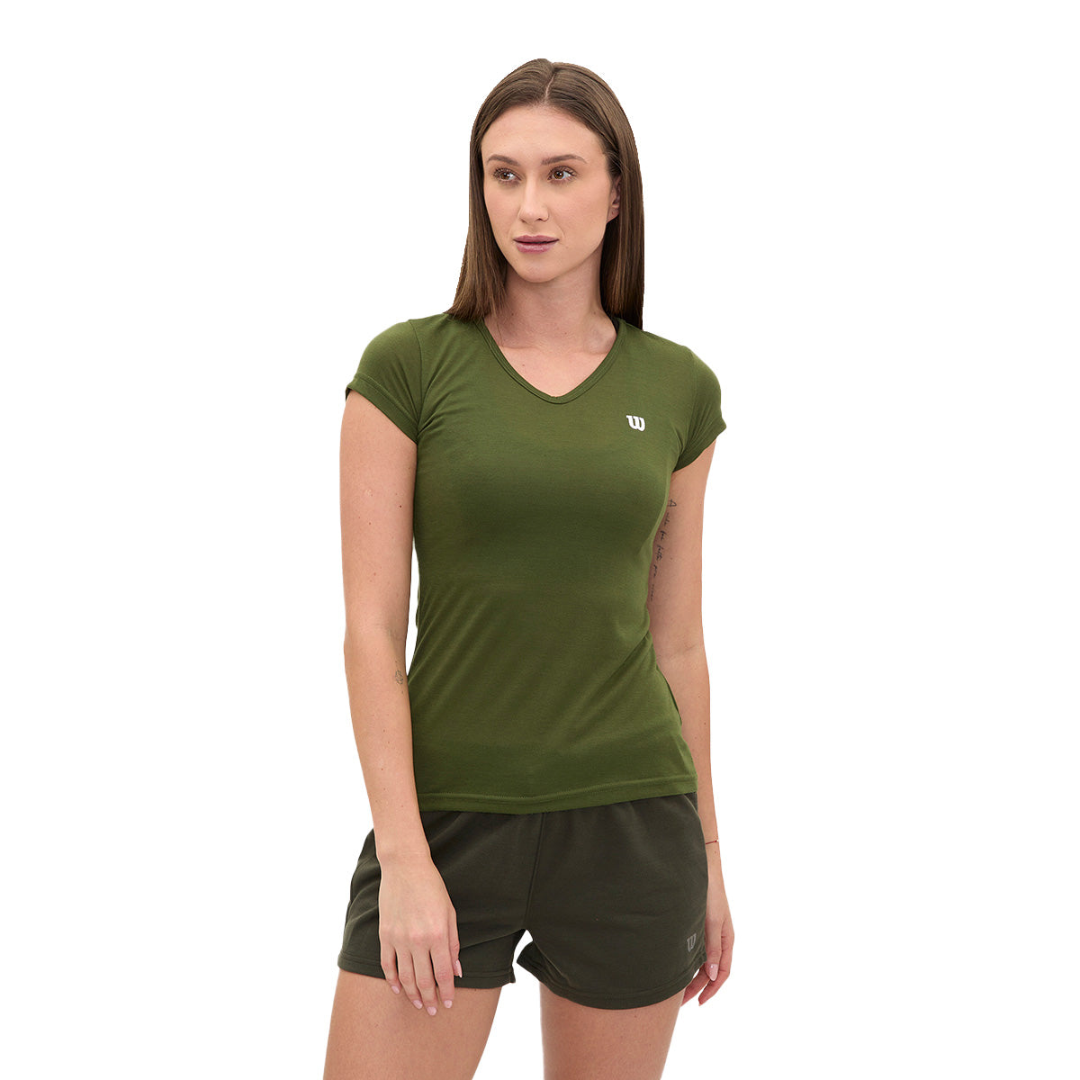 Playera Wilson Polyspun Cuello V Lisa para Mujer - Sports Center