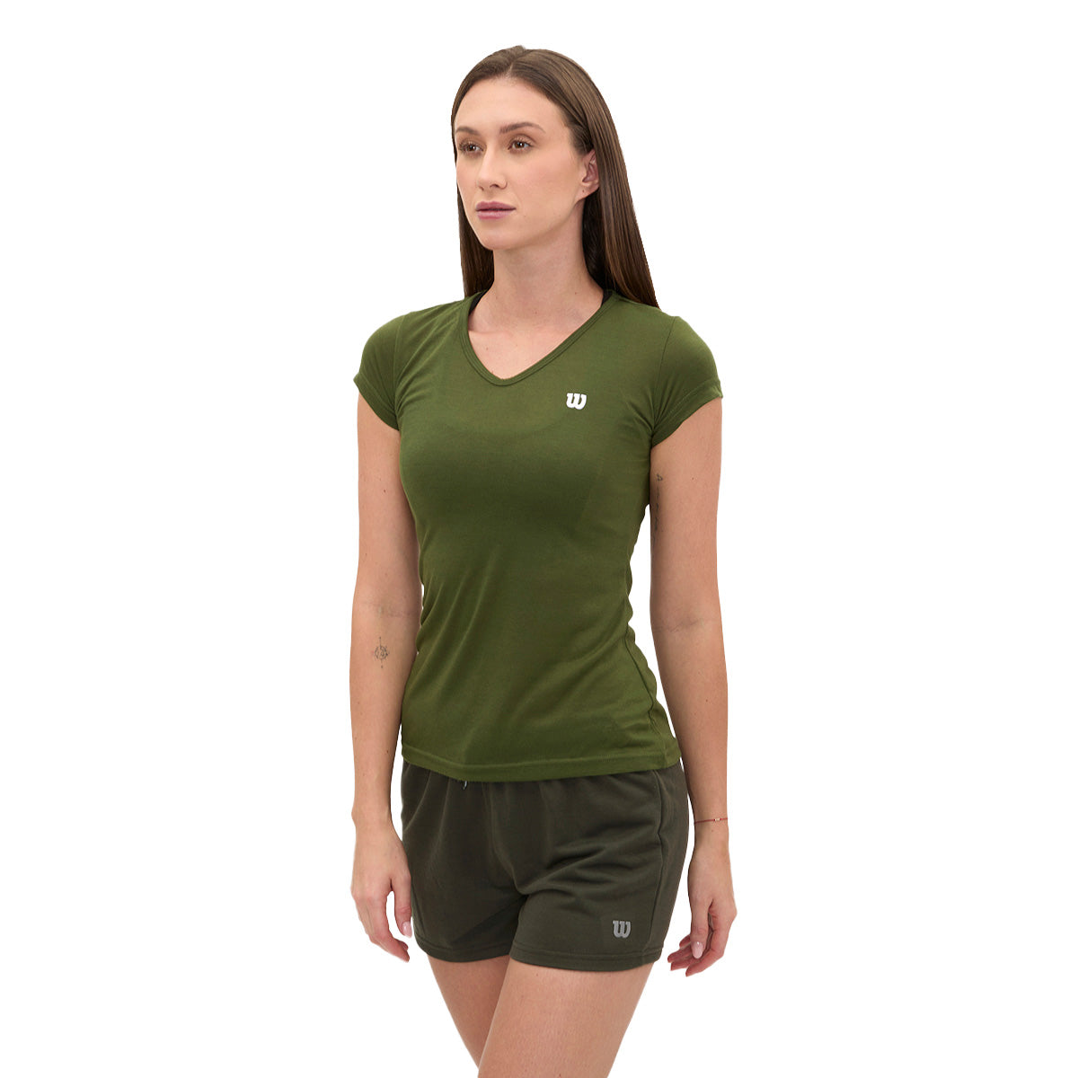 Playera Wilson Polyspun Cuello V Lisa para Mujer - Sports Center