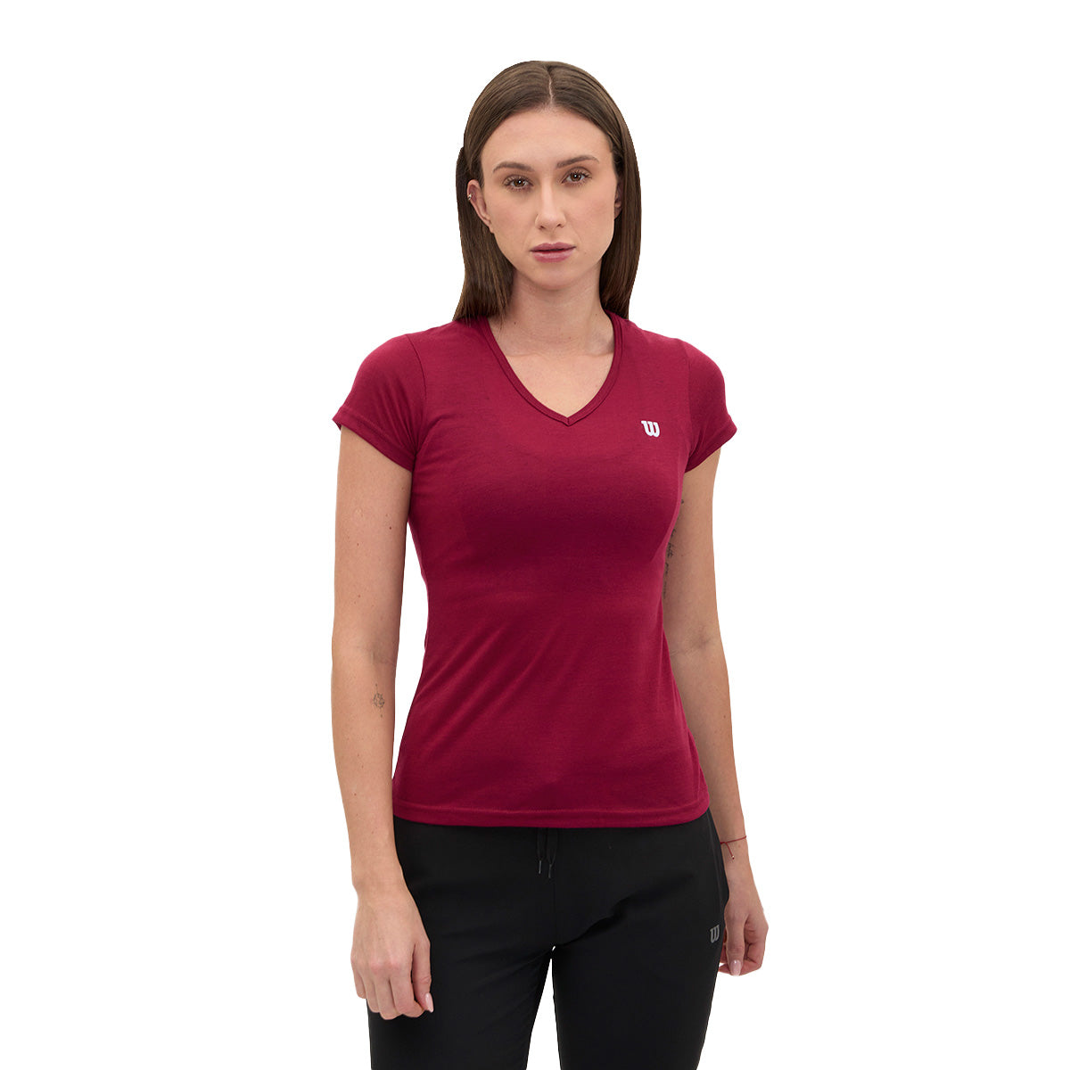Playera Wilson Polyspun Cuello V Lisa para Mujer - Sports Center