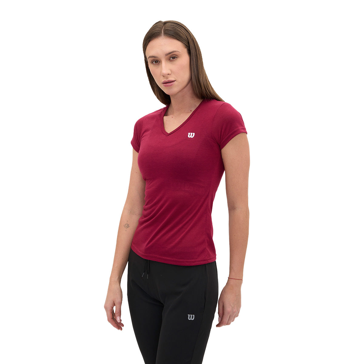 Playera Wilson Polyspun Cuello V Lisa para Mujer - Sports Center